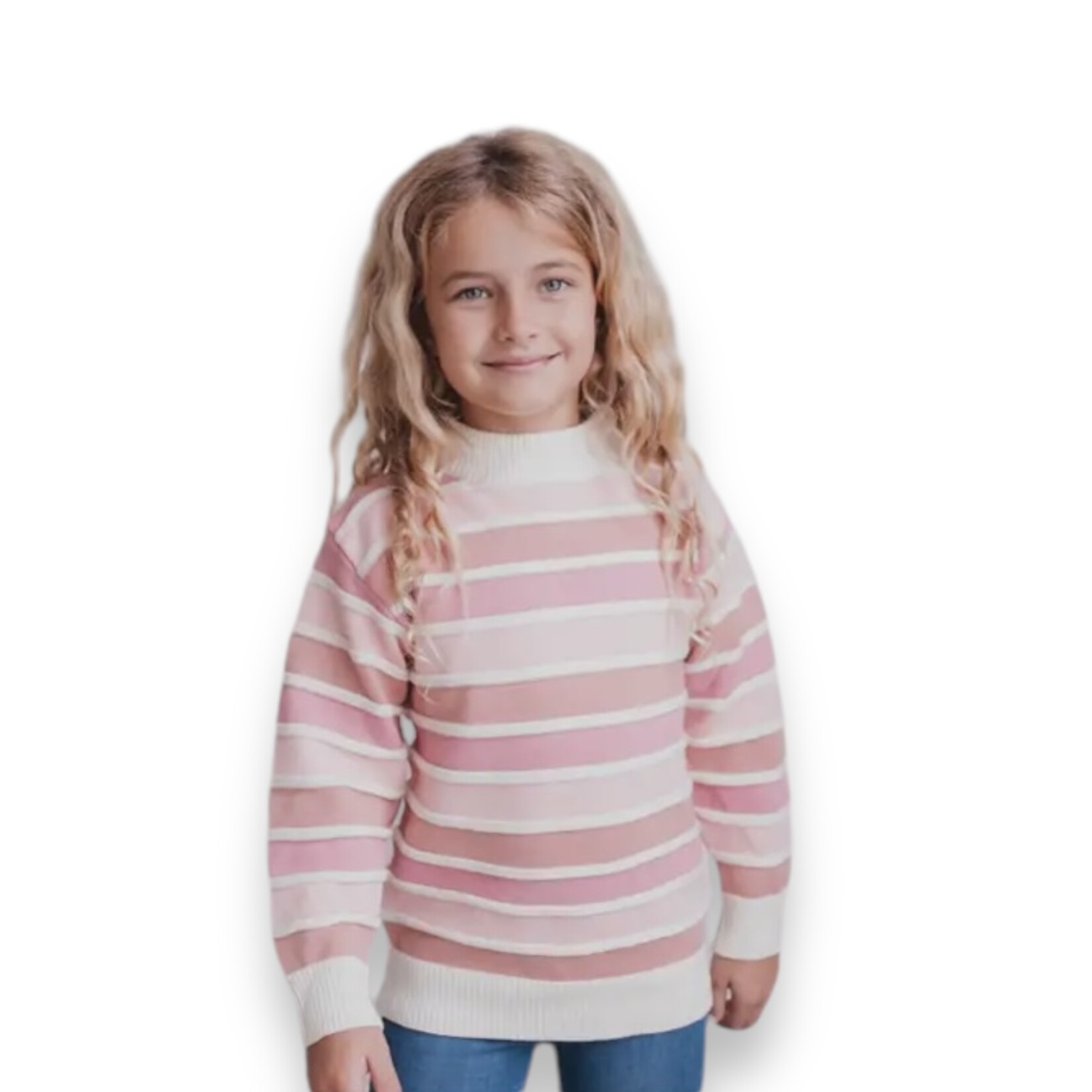 Pink Stripe Ombre Sweater
