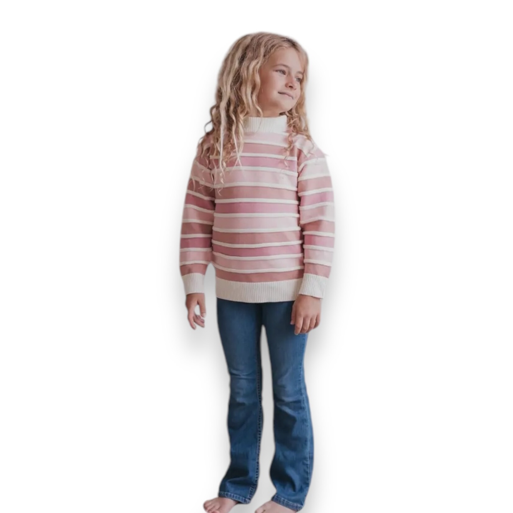 Pink Stripe Ombre Sweater