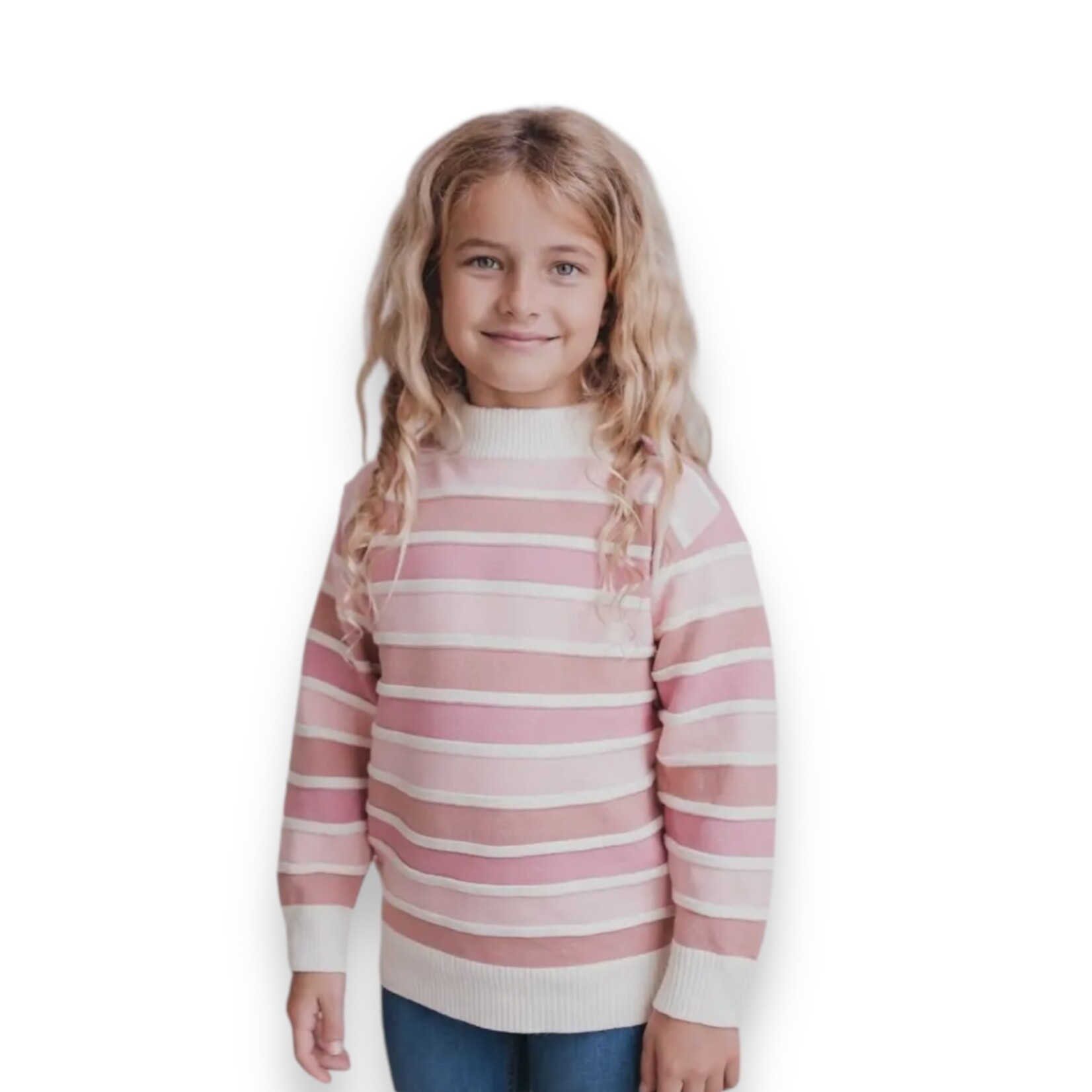 Pink Stripe Ombre Sweater