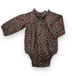 Yo Baby Maroon/Blue Floral Tie Bubble