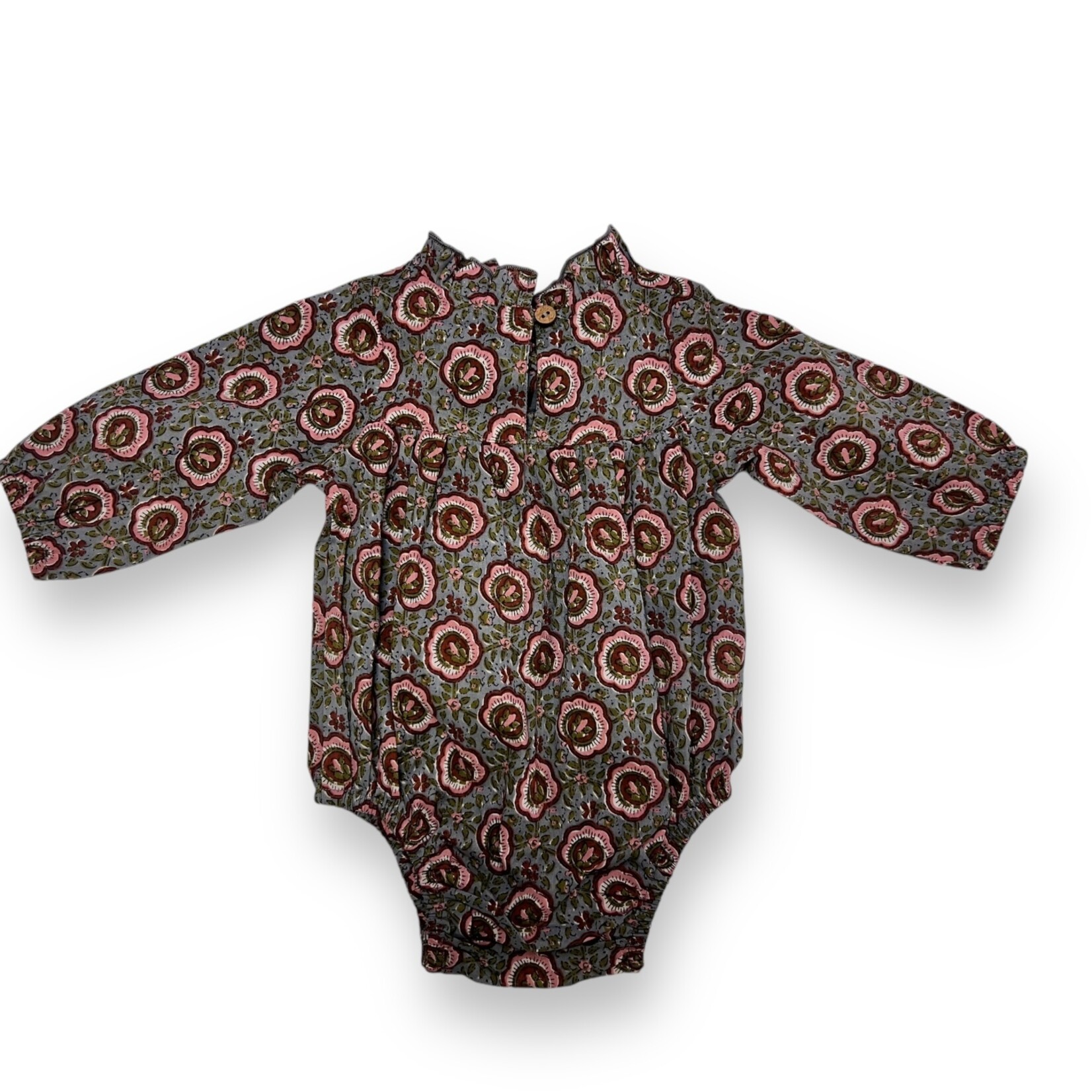 Yo Baby Maroon/Blue Floral Tie Bubble