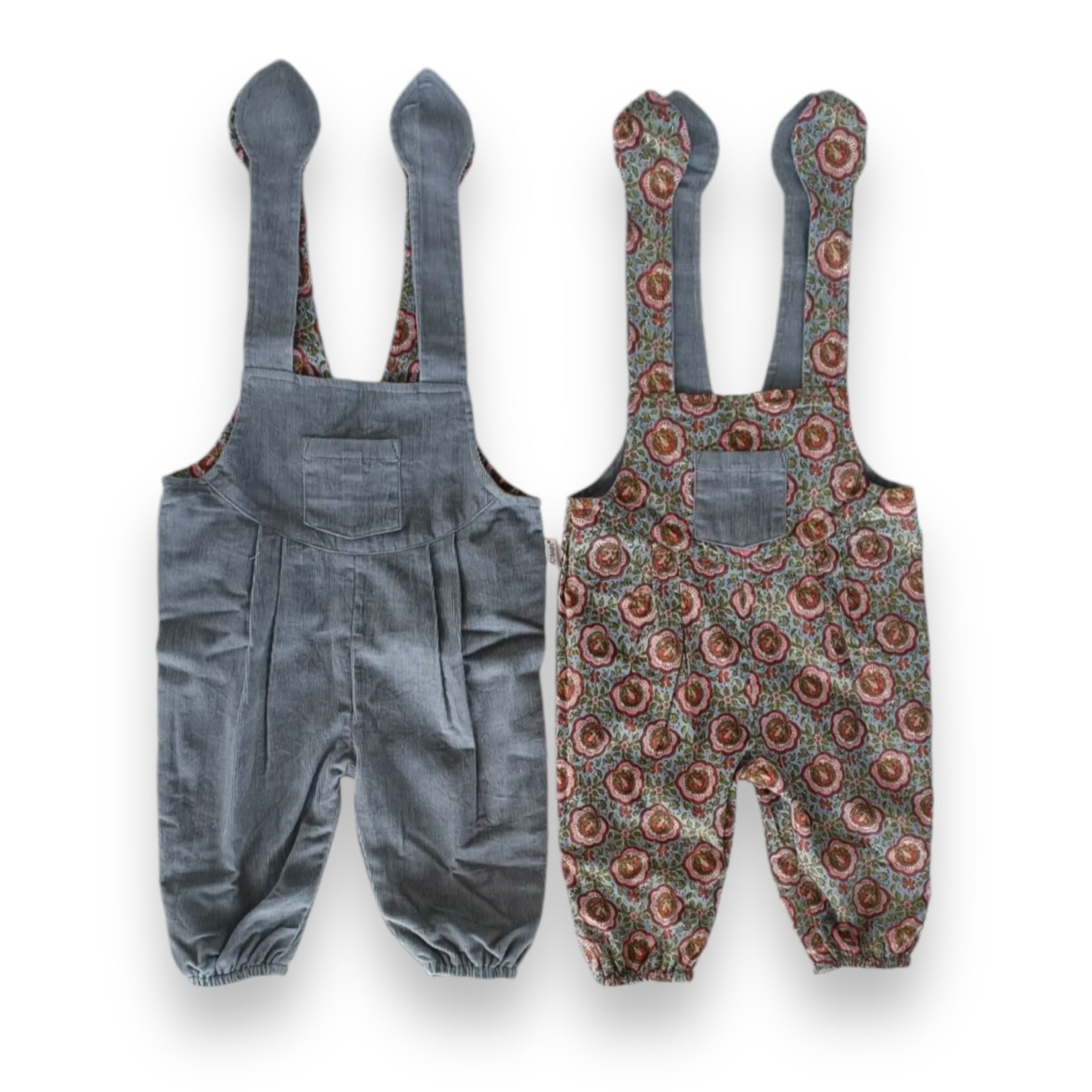 Yo Baby Maroon/Blue Reversible Overall