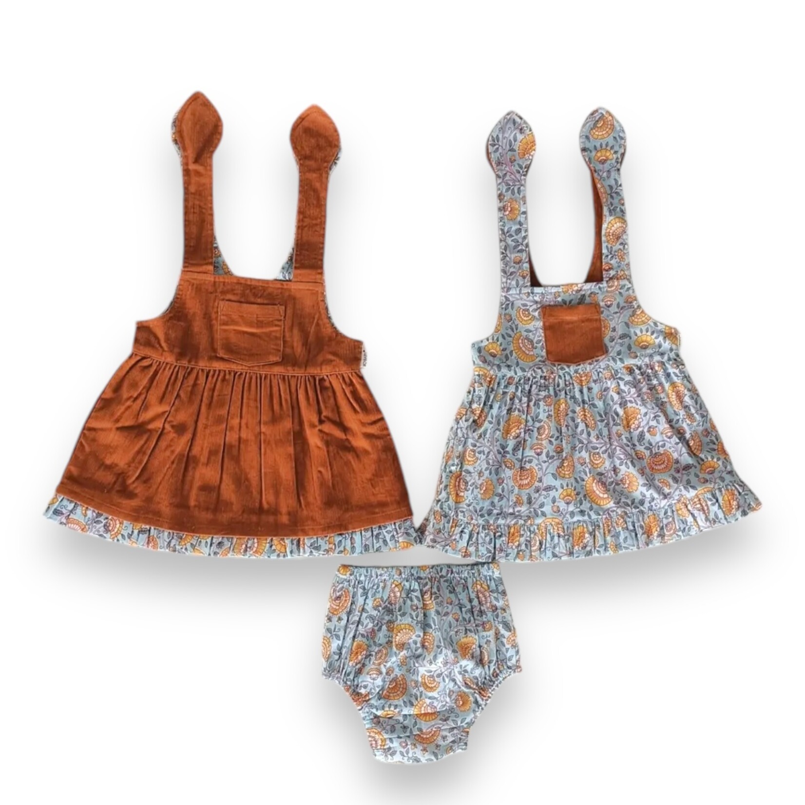 Yo Baby Camel/Blue Reversible Dress