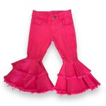 ML Kids Double Ruffle Hot Pink Bell Jeans