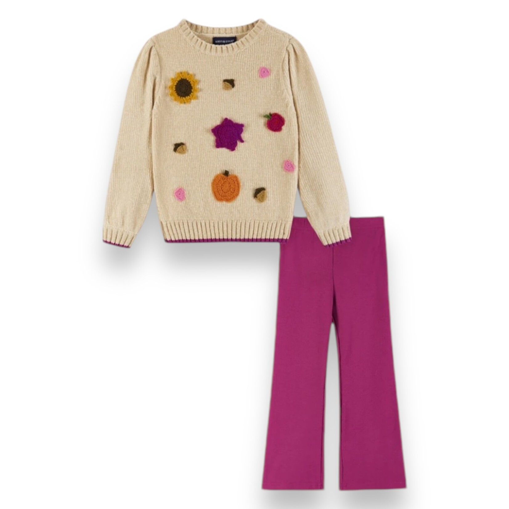 Andy & Evan Crochet Autumn Legging Set