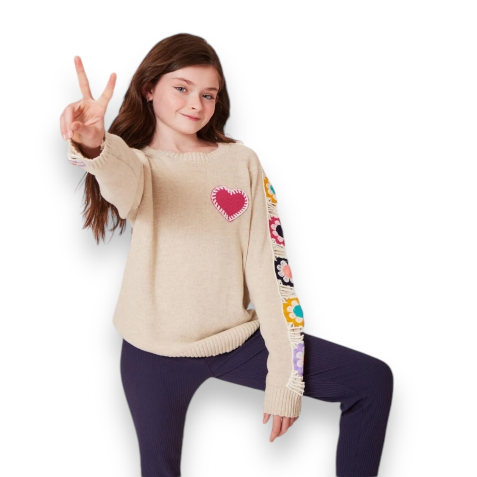 Andy & Evan Crochet Heart Legging Set