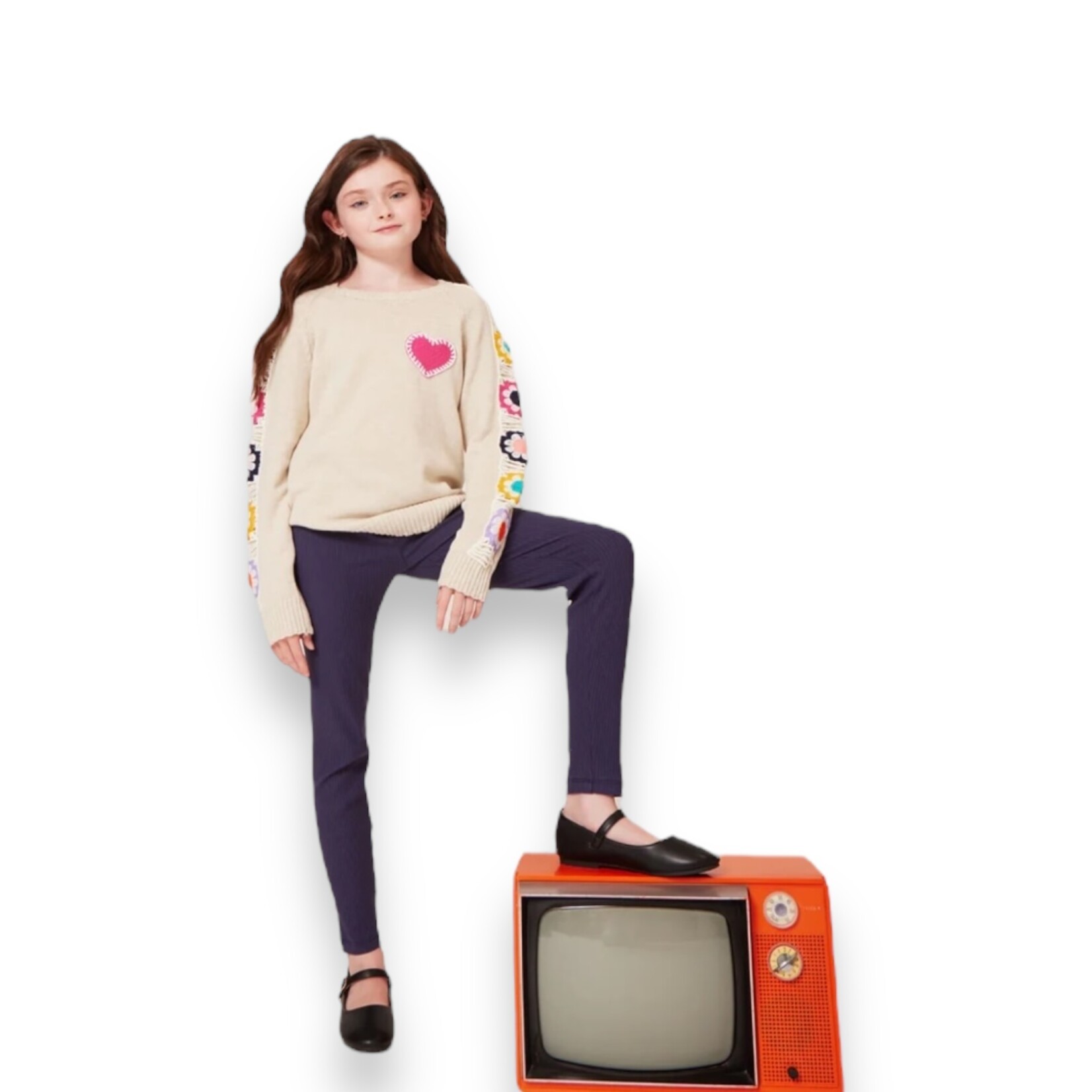 Andy & Evan Crochet Heart Legging Set