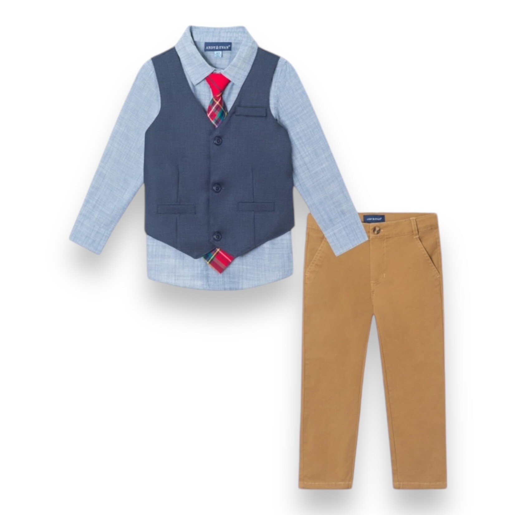 Andy & Evan Winter Chambray Boys Set