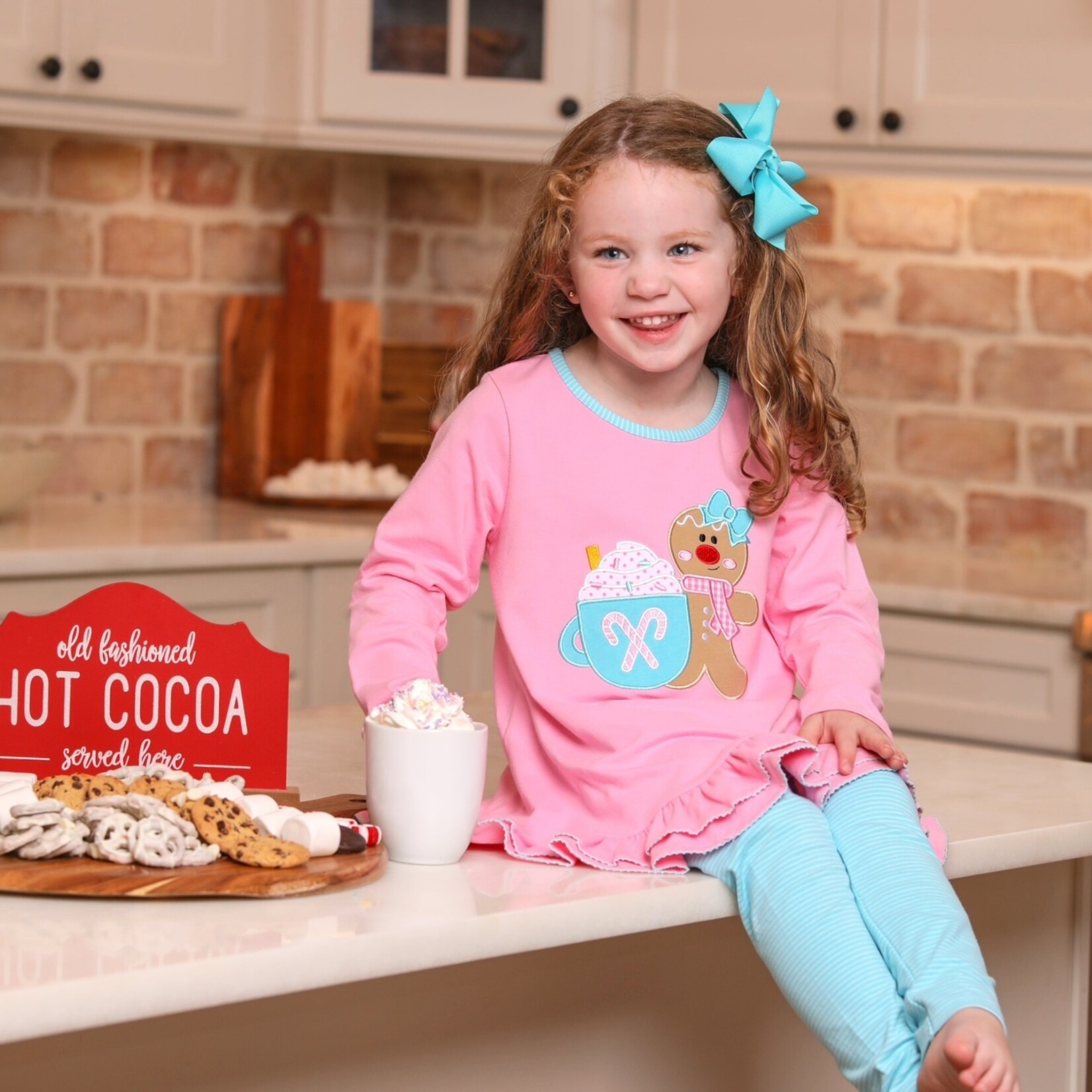 Trotter Street Kids Gingerbread Ruffle Set (Size 6)