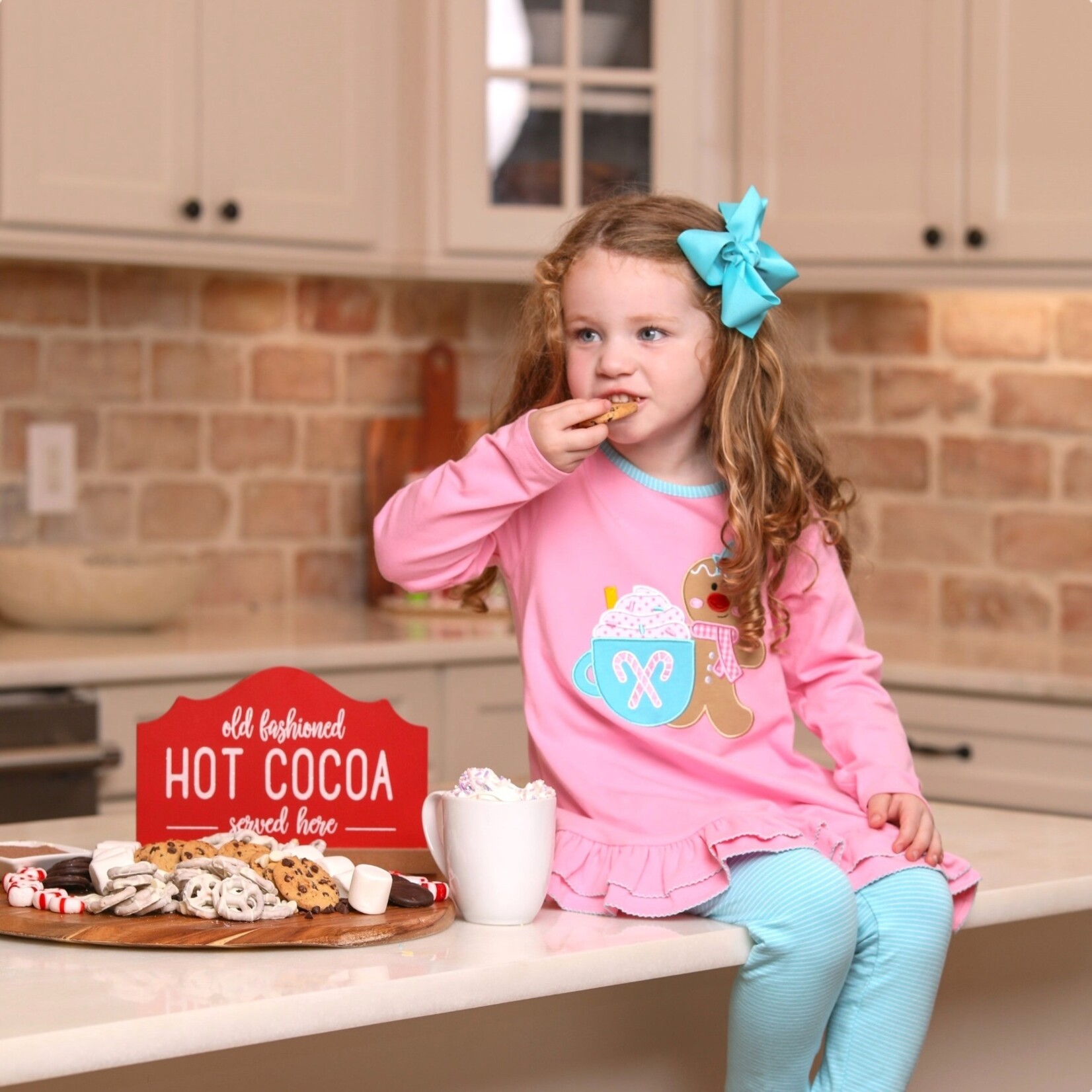 Trotter Street Kids Gingerbread Ruffle Set (Size 6)