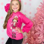 Paper Flower Sequin Nutcracker Sweatshirt Top