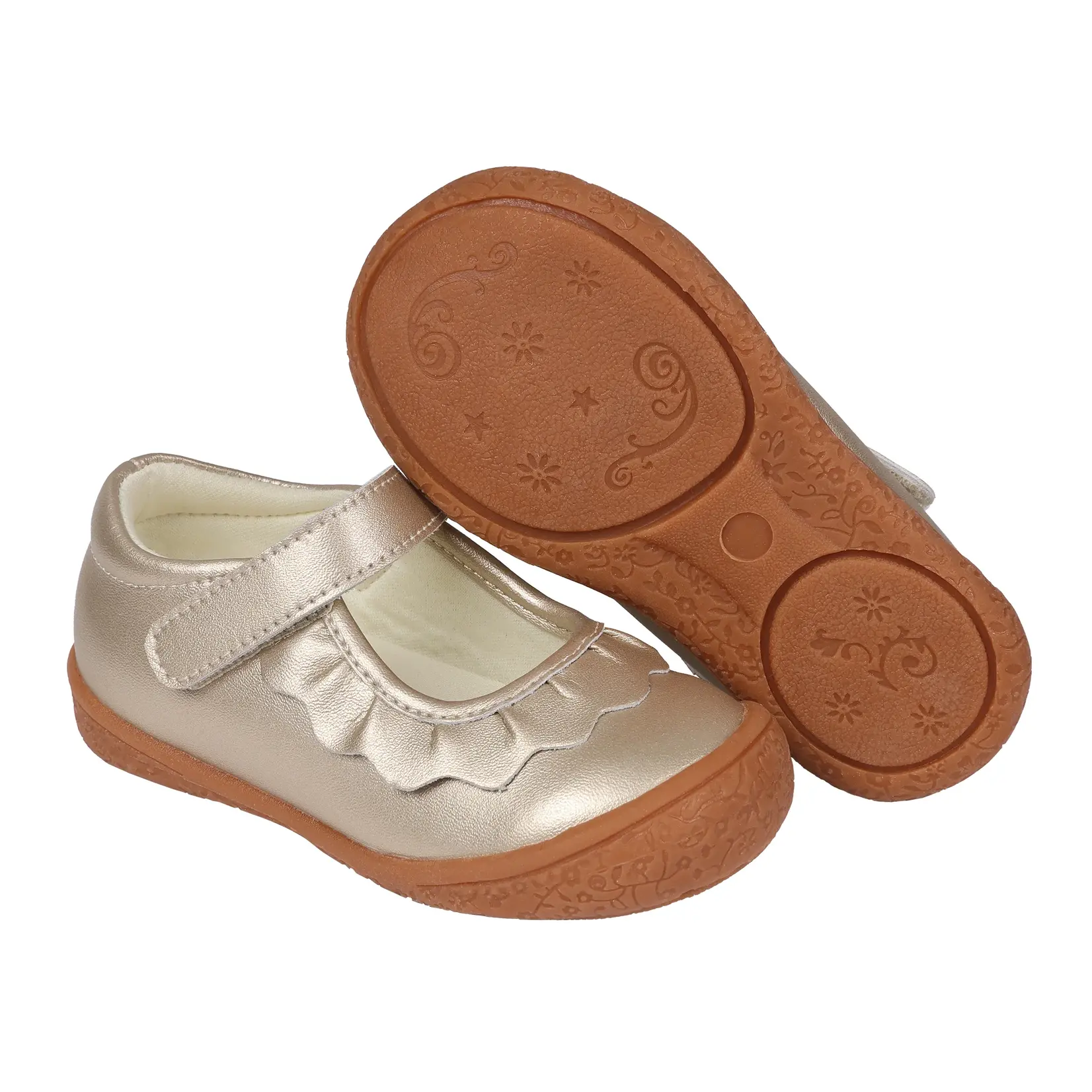 Oomphies Leather Ruche Mary Jane - Gold