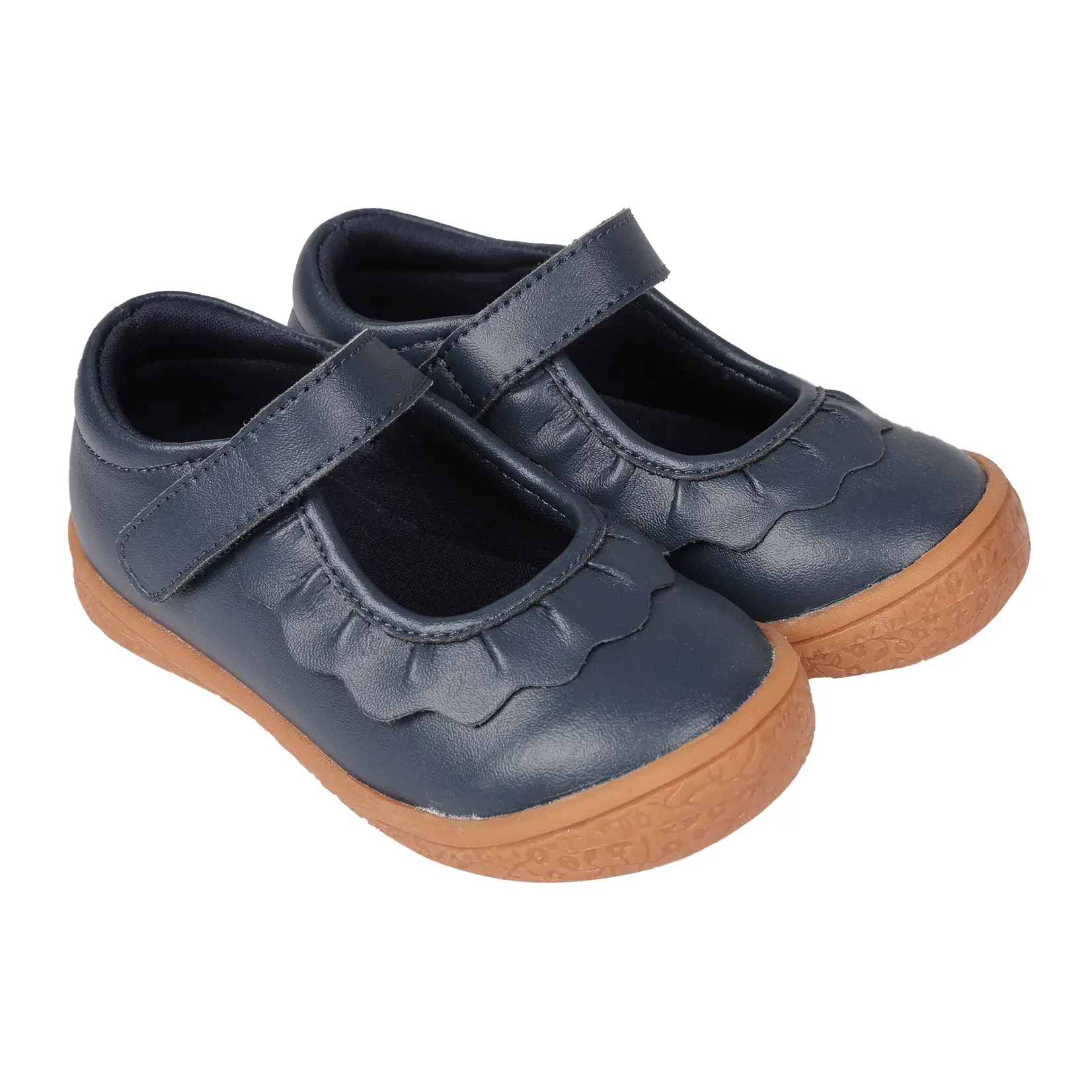 Oomphies Leather Ruche Mary Jane - Navy