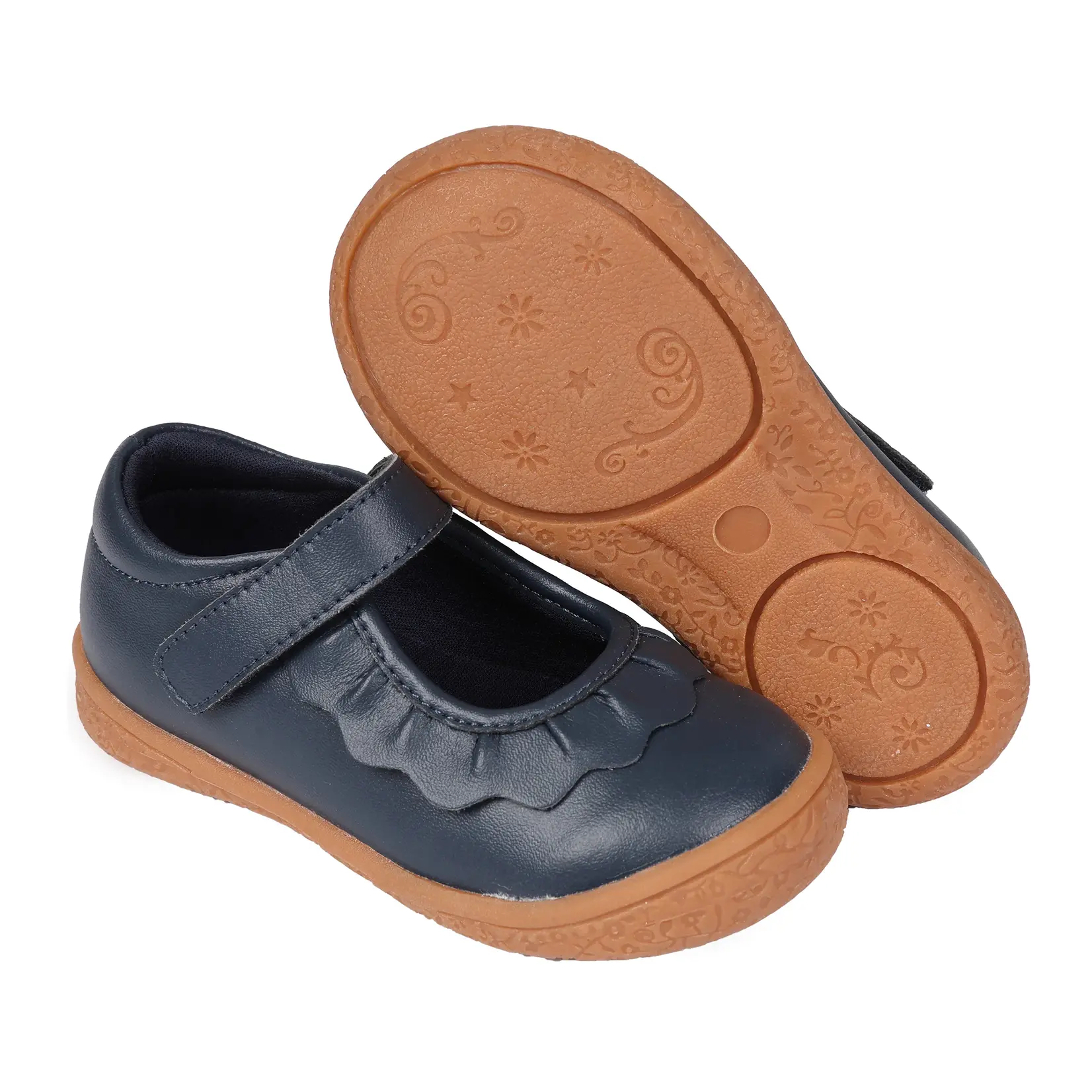 Oomphies Leather Ruche Mary Jane - Navy