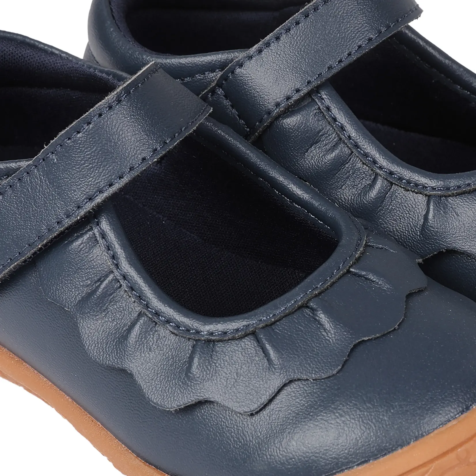 Oomphies Leather Ruche Mary Jane - Navy