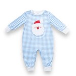 City Beautiful Blue Gingham Santa Romper