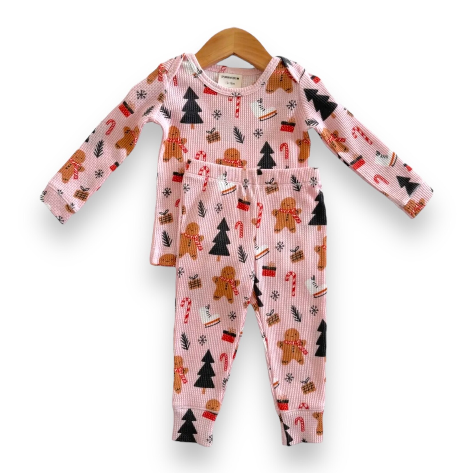 SpearmintLOVE Gingerbread Waffle PJ Set - Blush