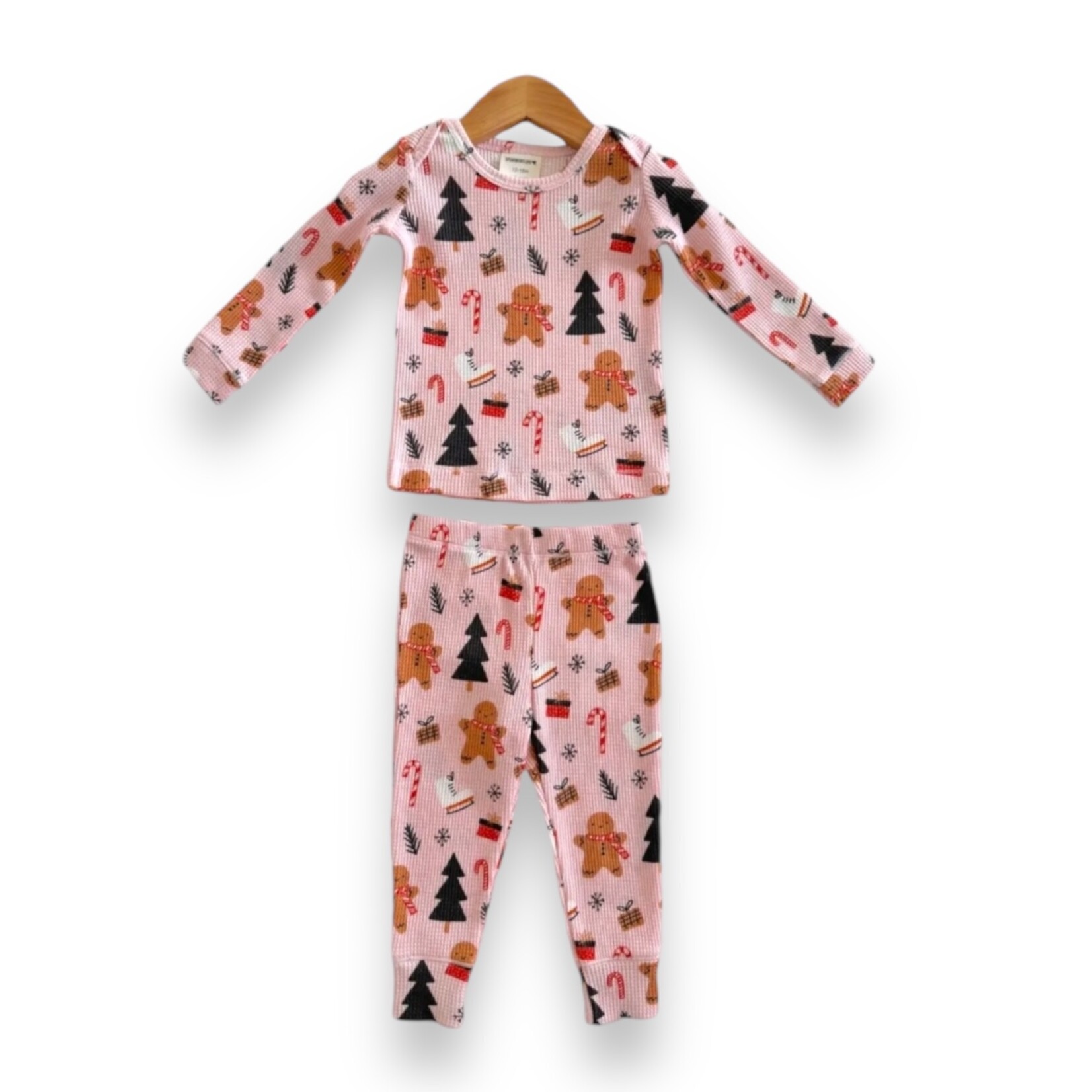 SpearmintLOVE Gingerbread Waffle PJ Set - Blush