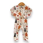SpearmintLOVE Gingerbread Waffle Footie - Snow
