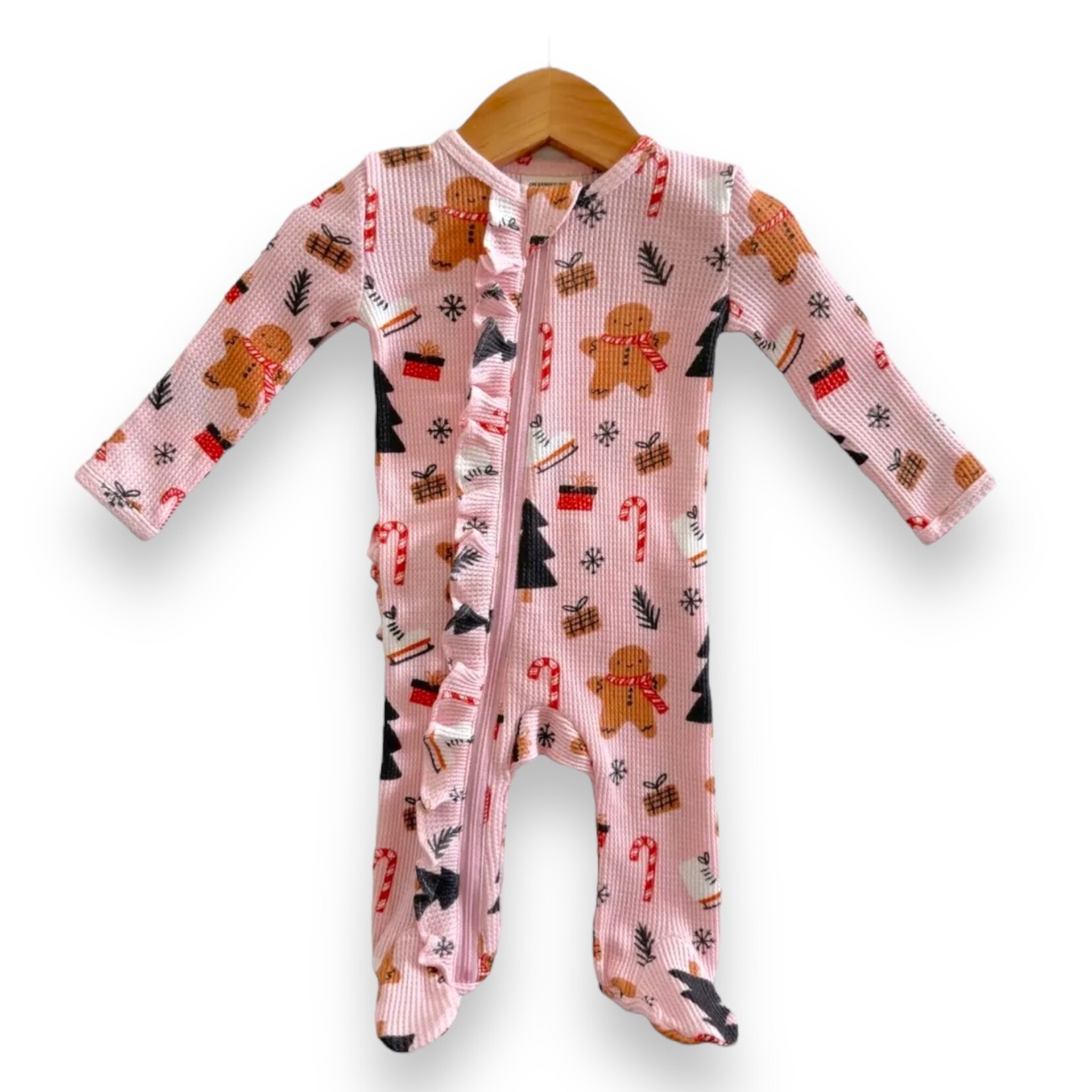 SpearmintLOVE Gingerbread Waffle Footie - Blush