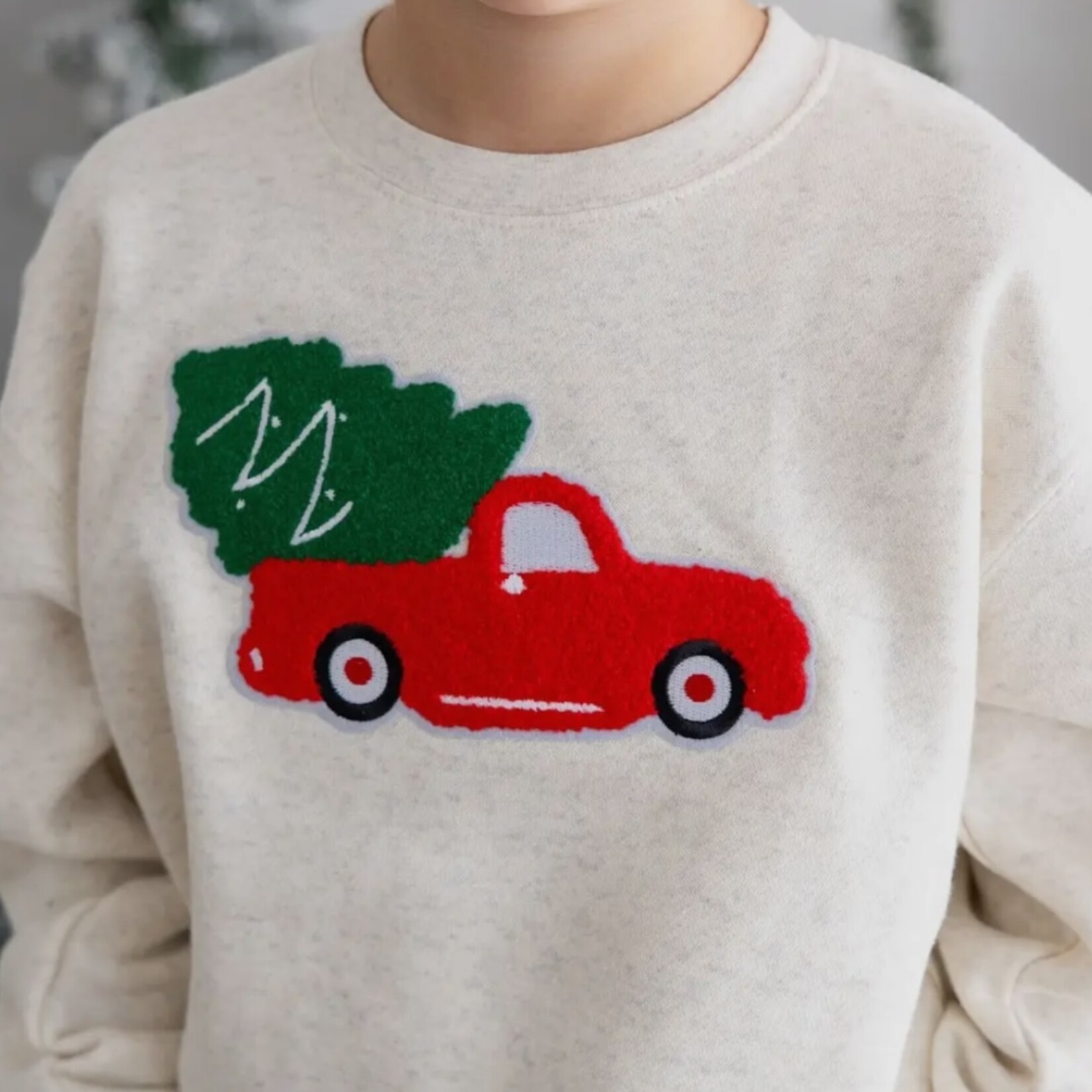 Sweet Wink Christmas Truck Patch Sweatshirt