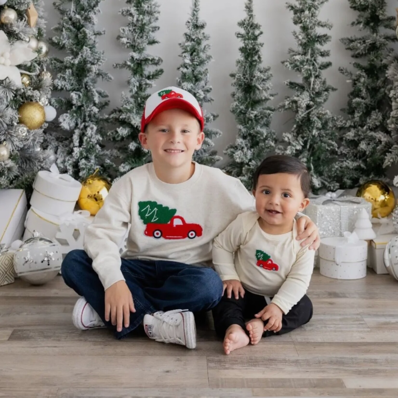 Sweet Wink Christmas Truck Patch Sweatshirt