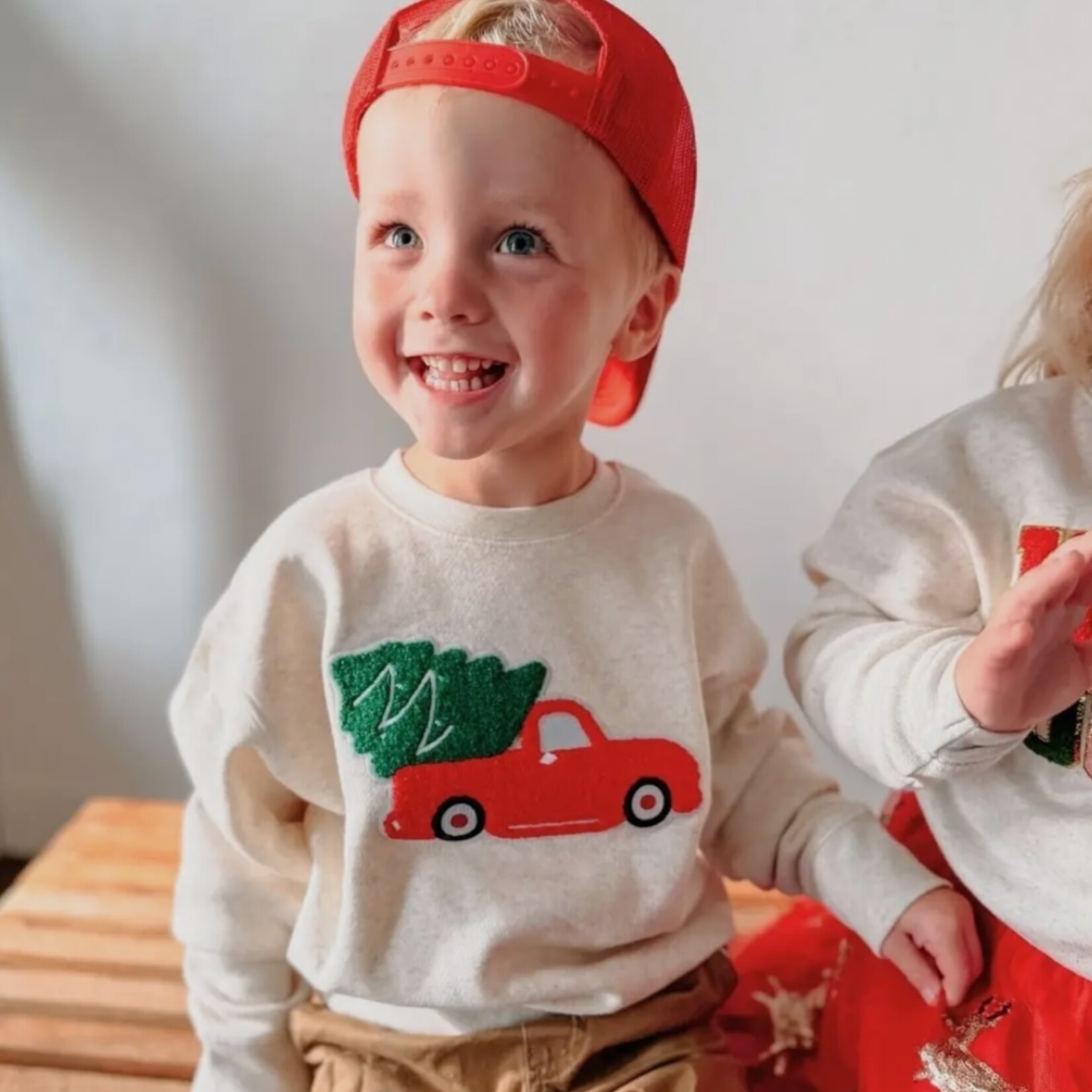 Sweet Wink Christmas Truck Patch Sweatshirt