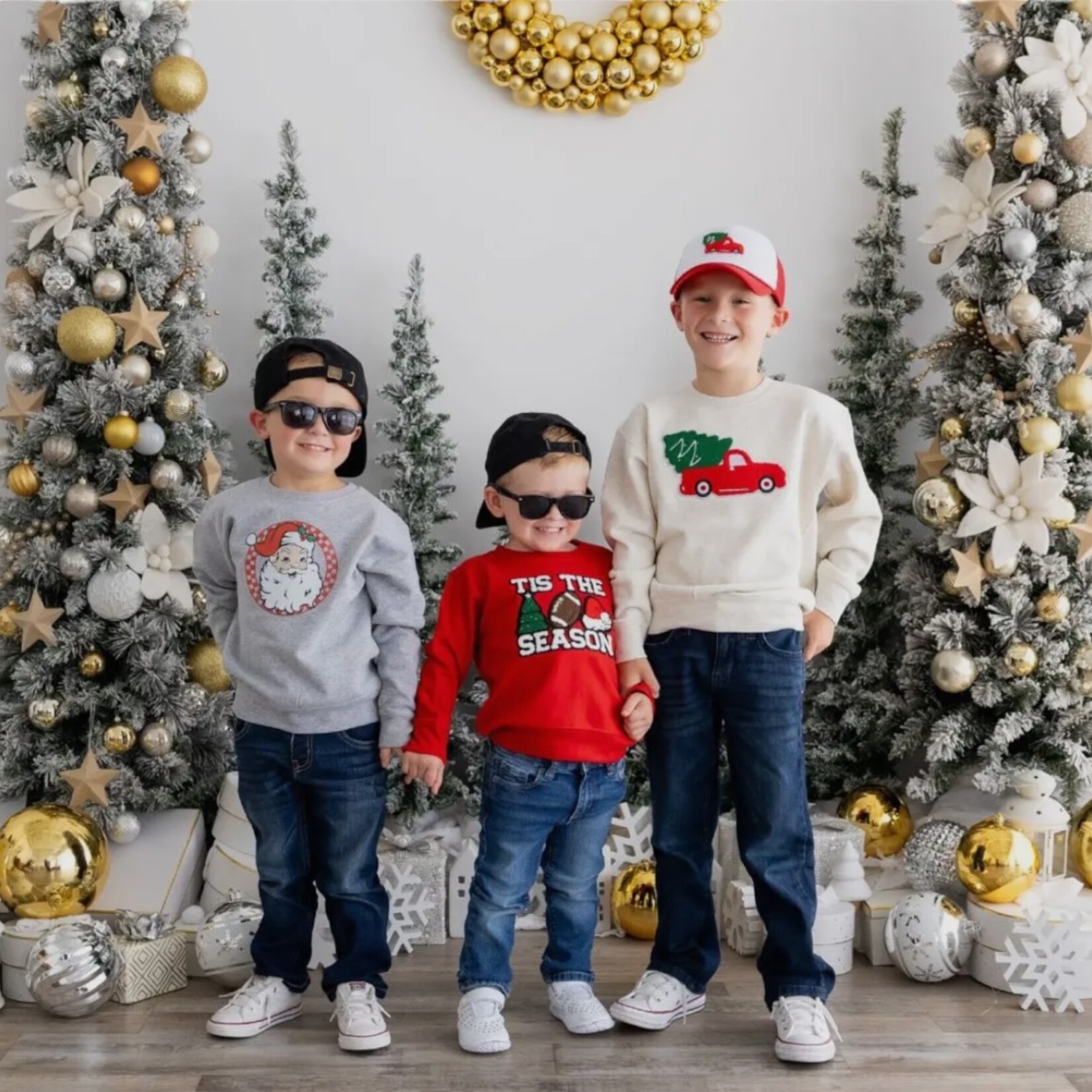 Sweet Wink Christmas Truck Patch Sweatshirt
