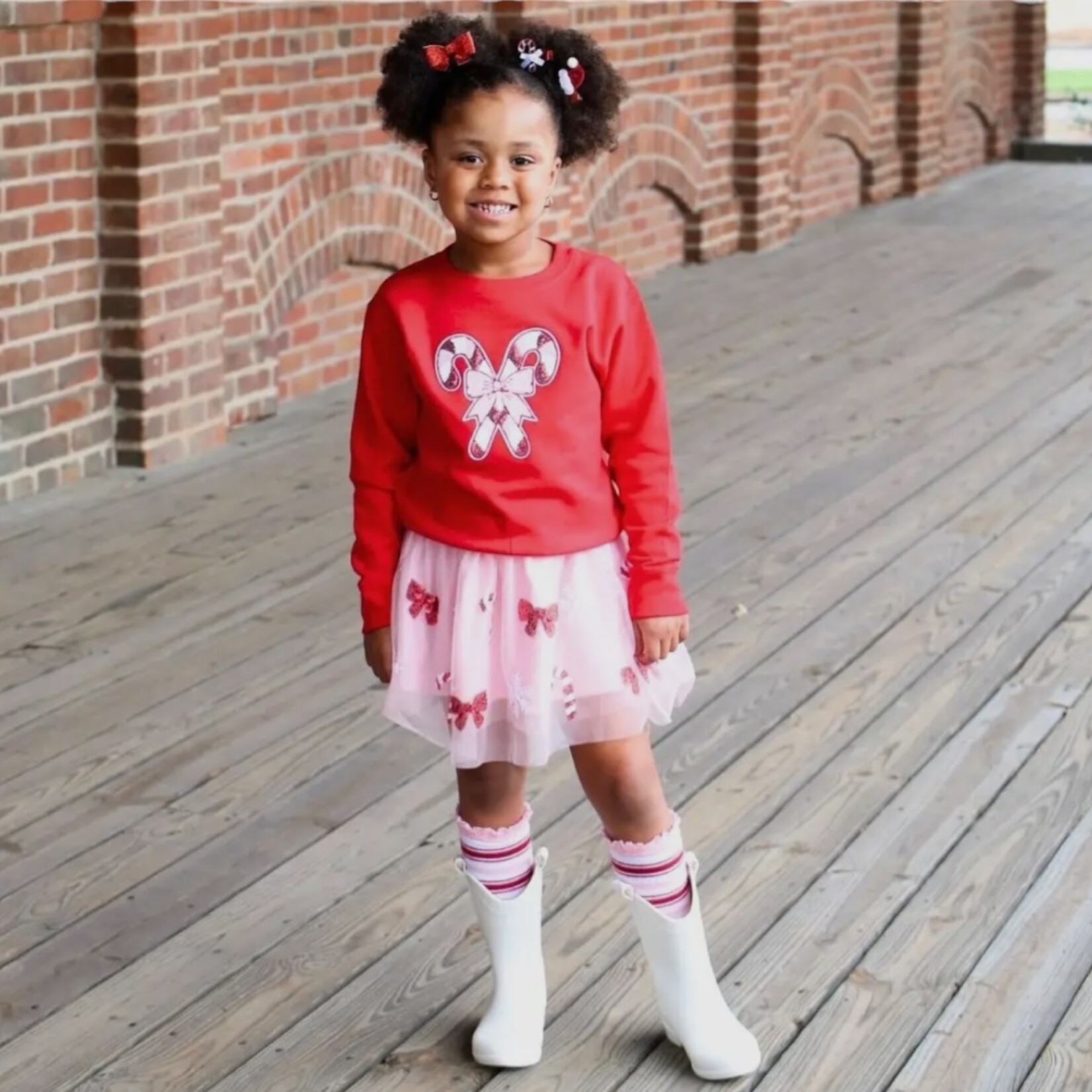 Sweet Wink Candy Cane Patch Sweatshirt
