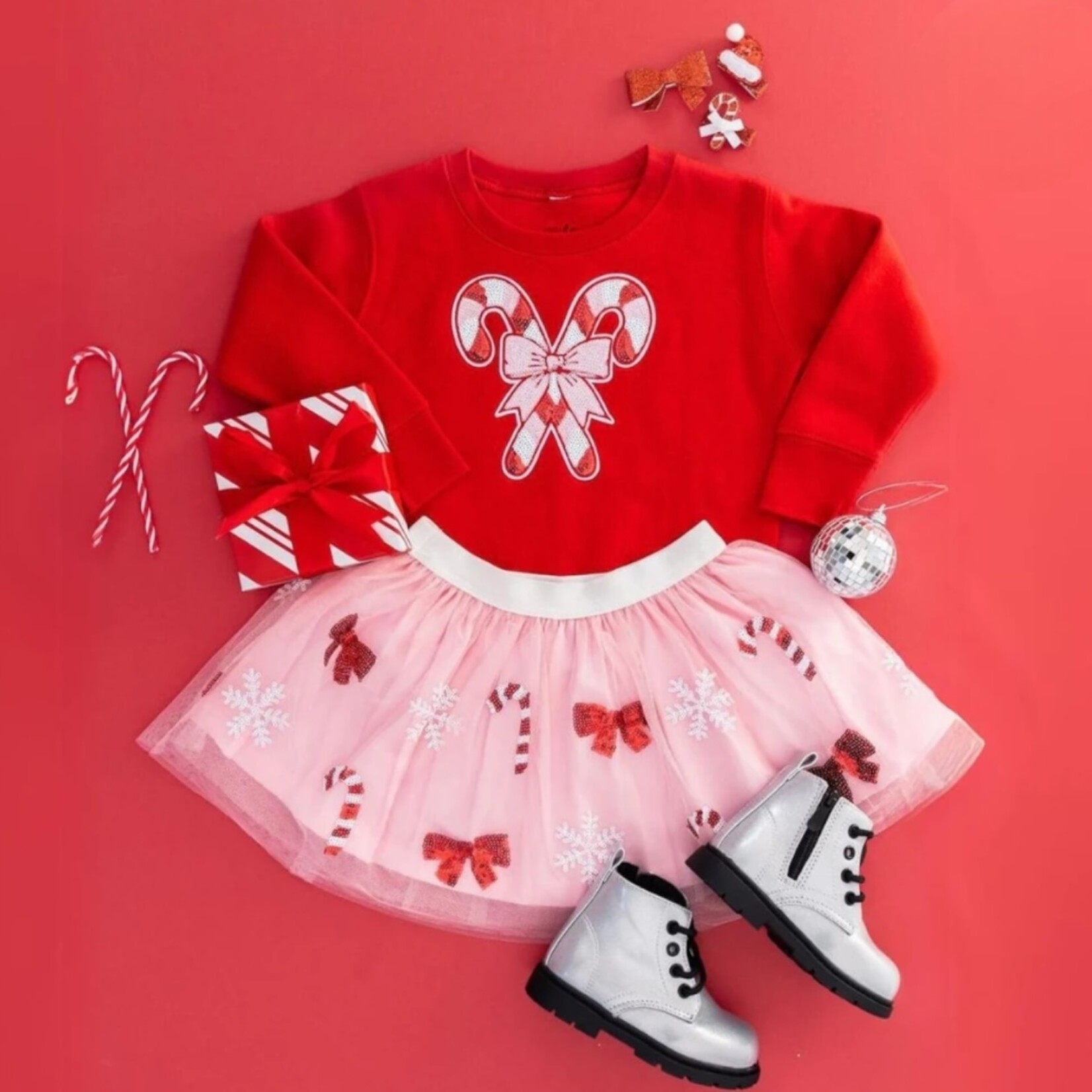 Sweet Wink Candy Cane Sequin Tutu