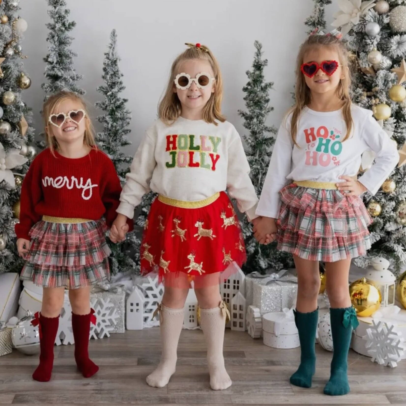 Sweet Wink Christmas Plaid Tiered Tutu