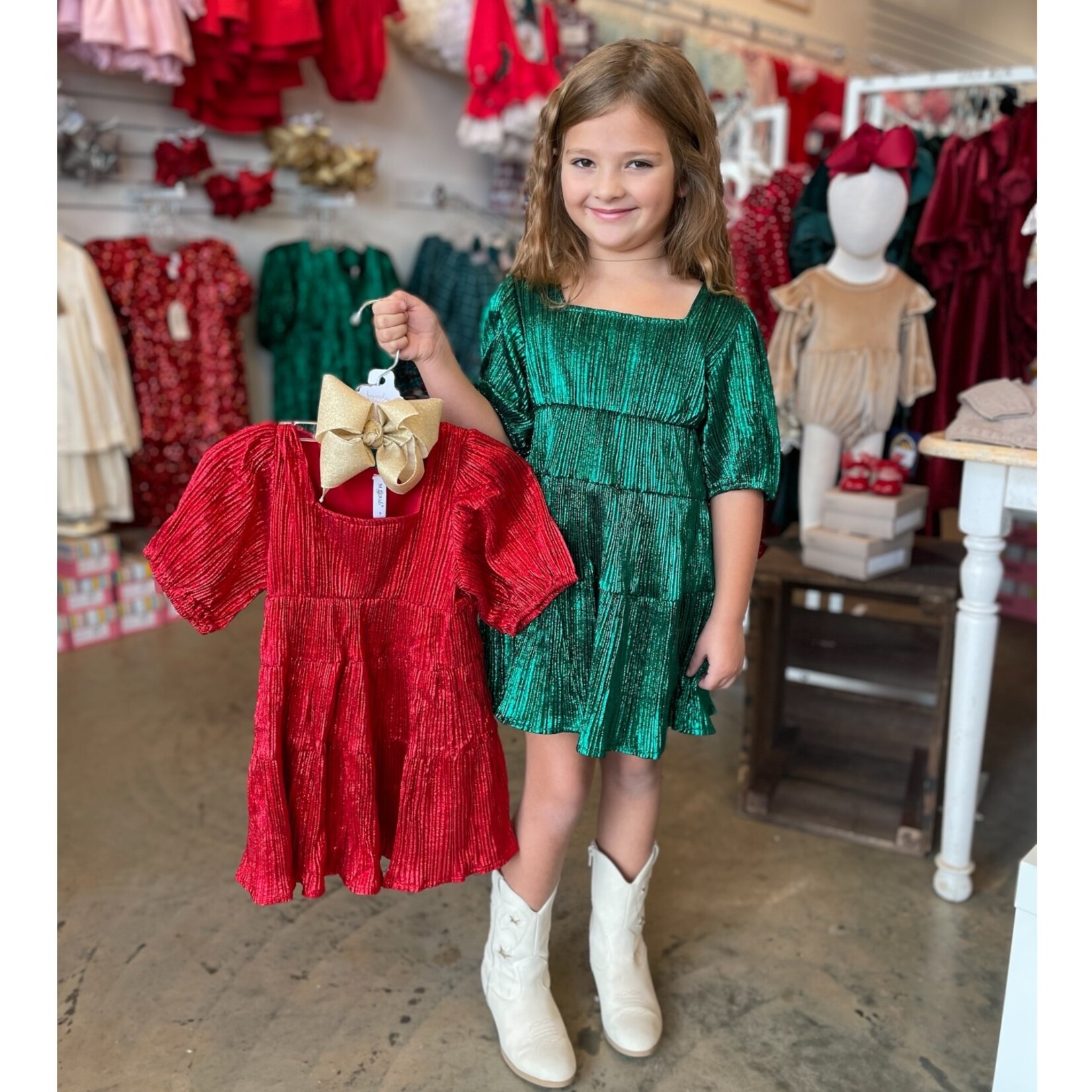 ML Kids Metallic Holiday Dress
