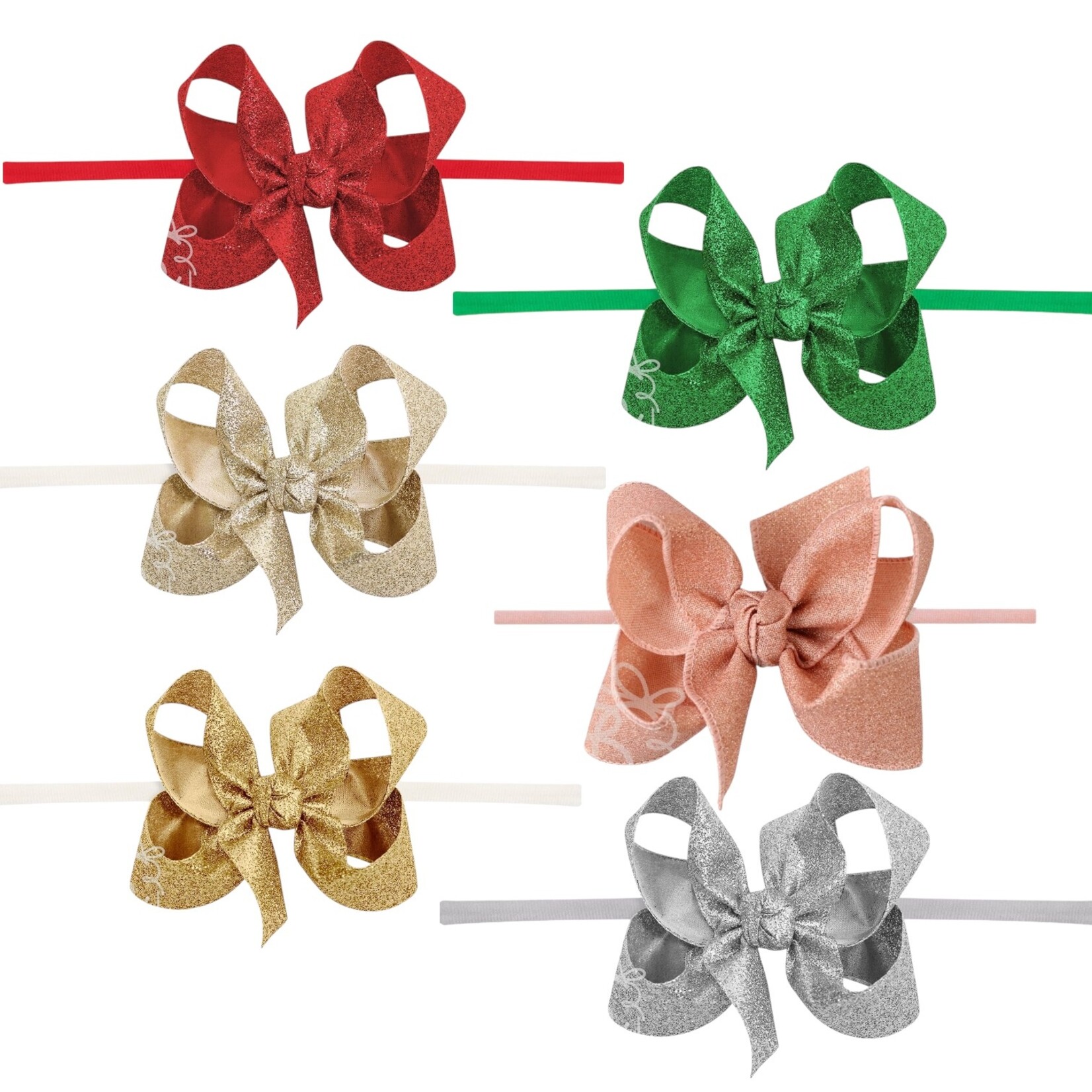 4.5" Glitter Skinny Band Bow