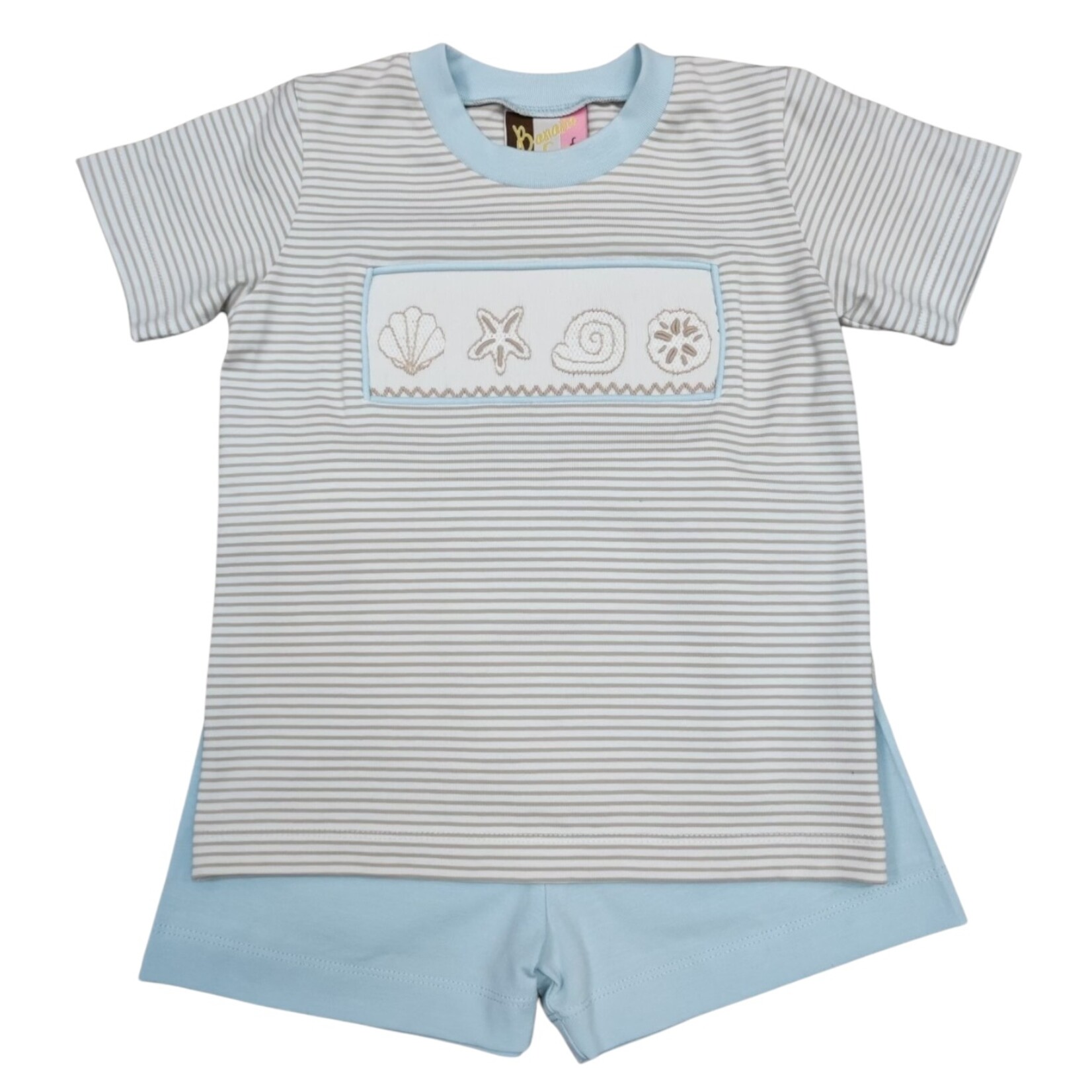Banana Split Seashell Smocked Short Set