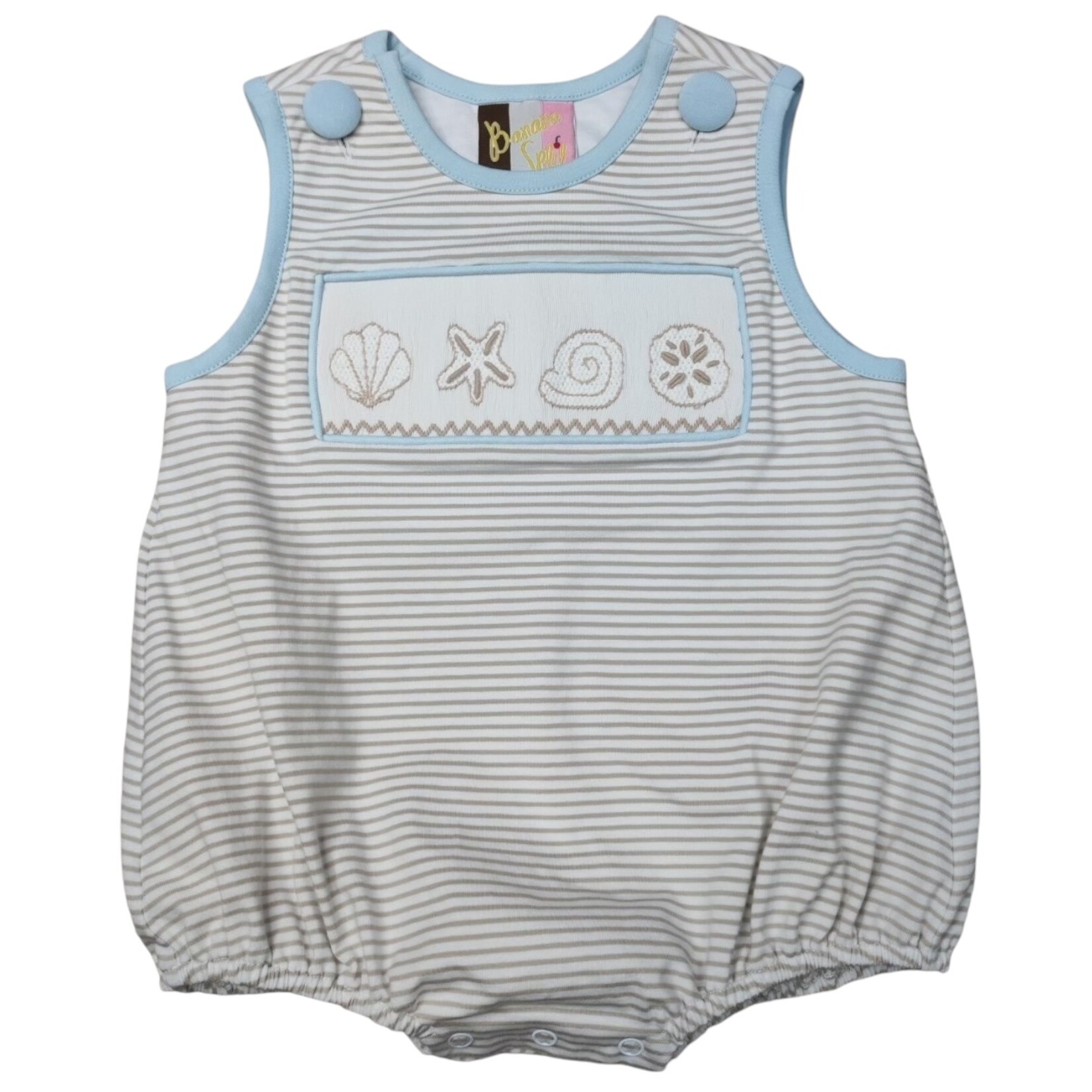 Banana Split Seashell Smocked Boy Bubble