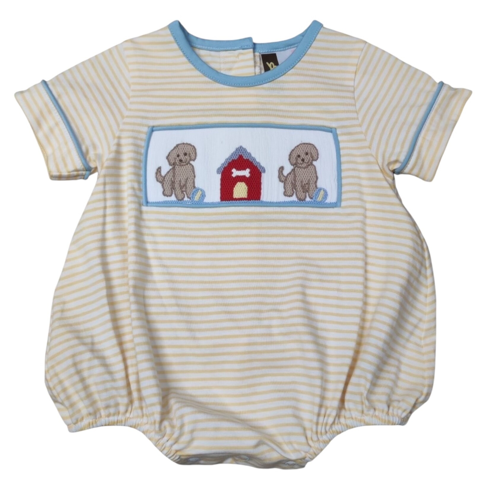 Banana Split Puppy Pals Smocked Bubble