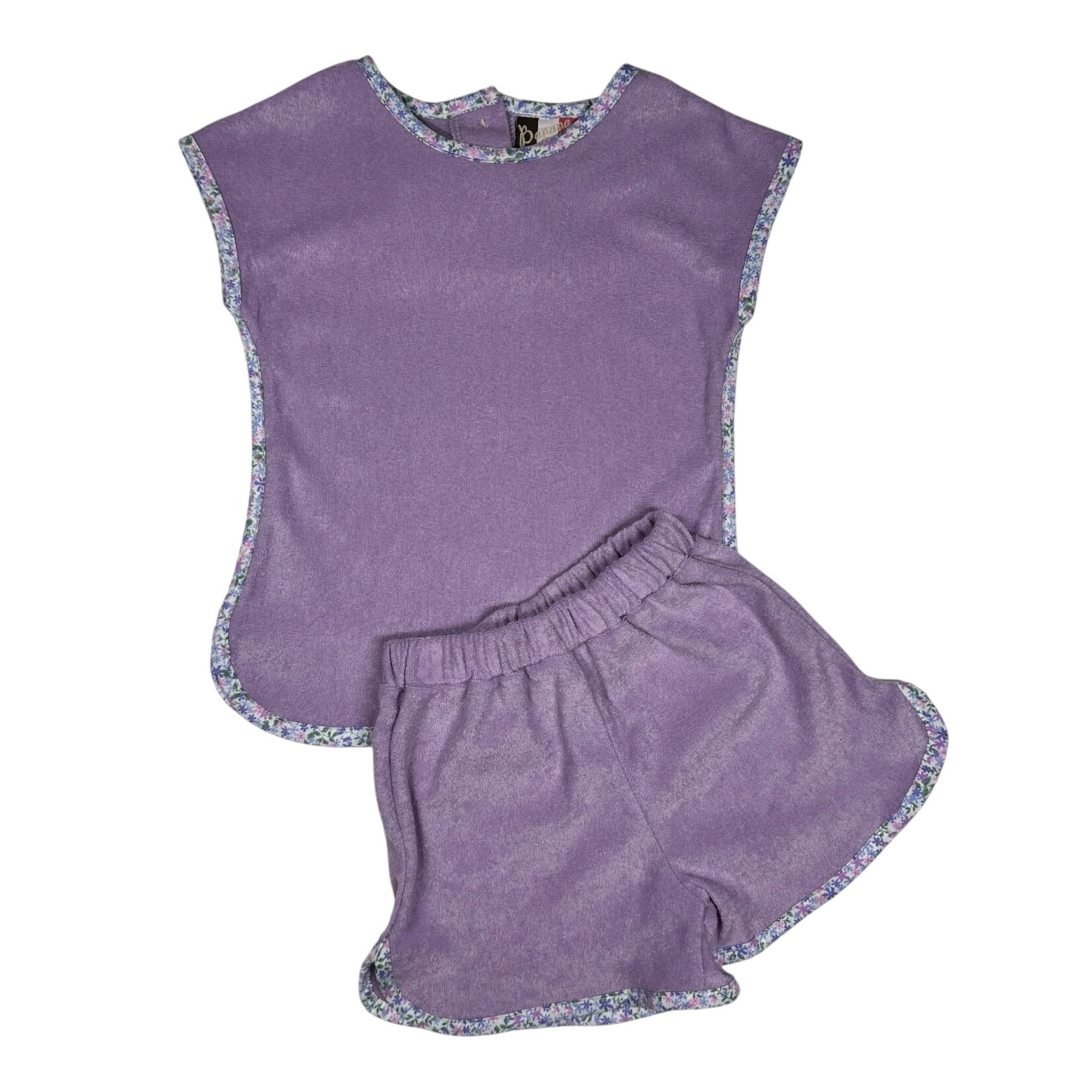 Banana Split Purple Terry Short Set