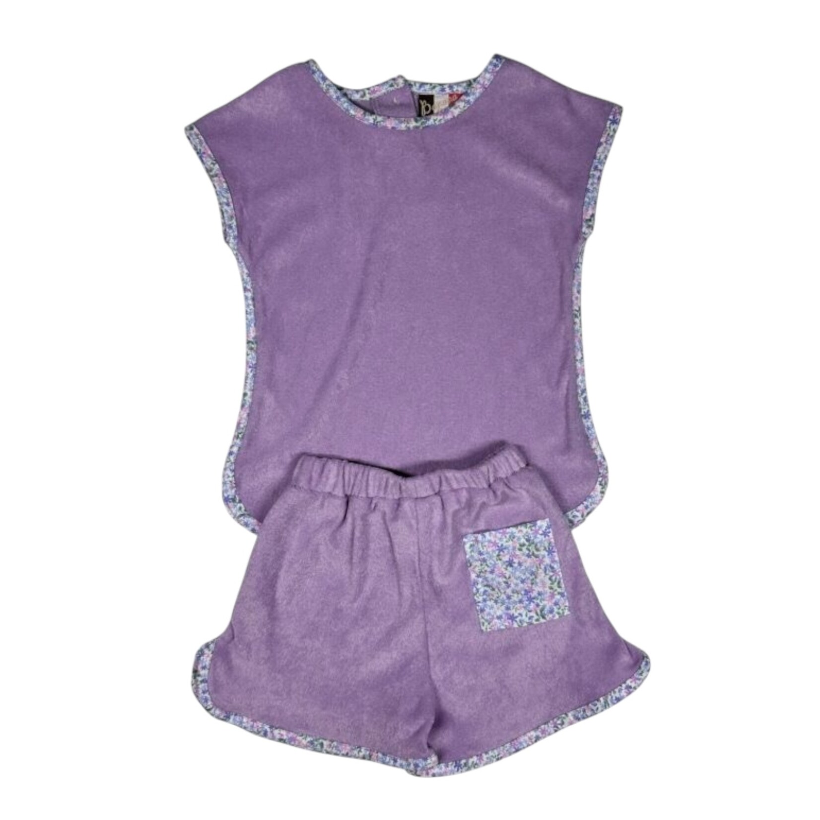 Banana Split Purple Terry Short Set
