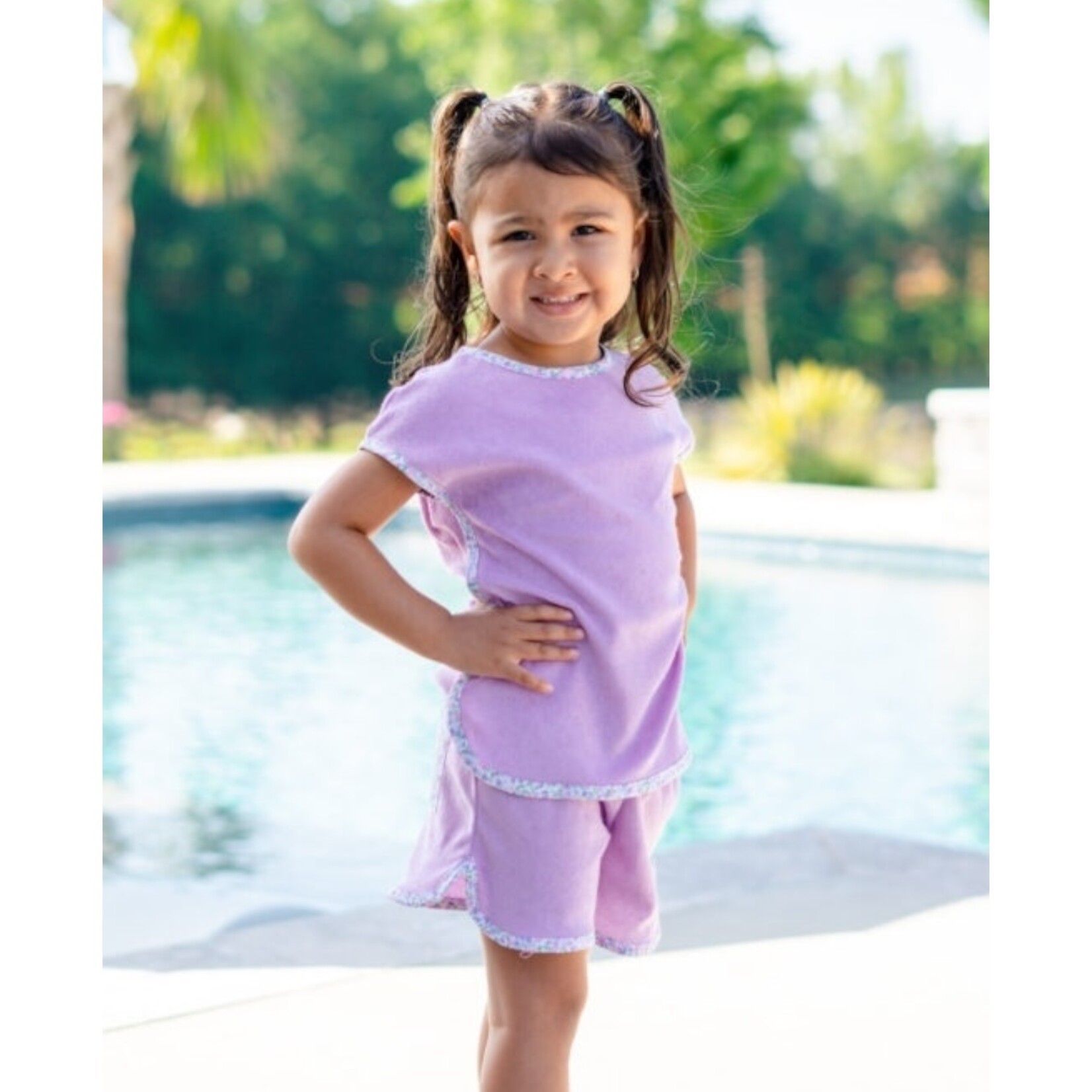 Banana Split Purple Terry Short Set