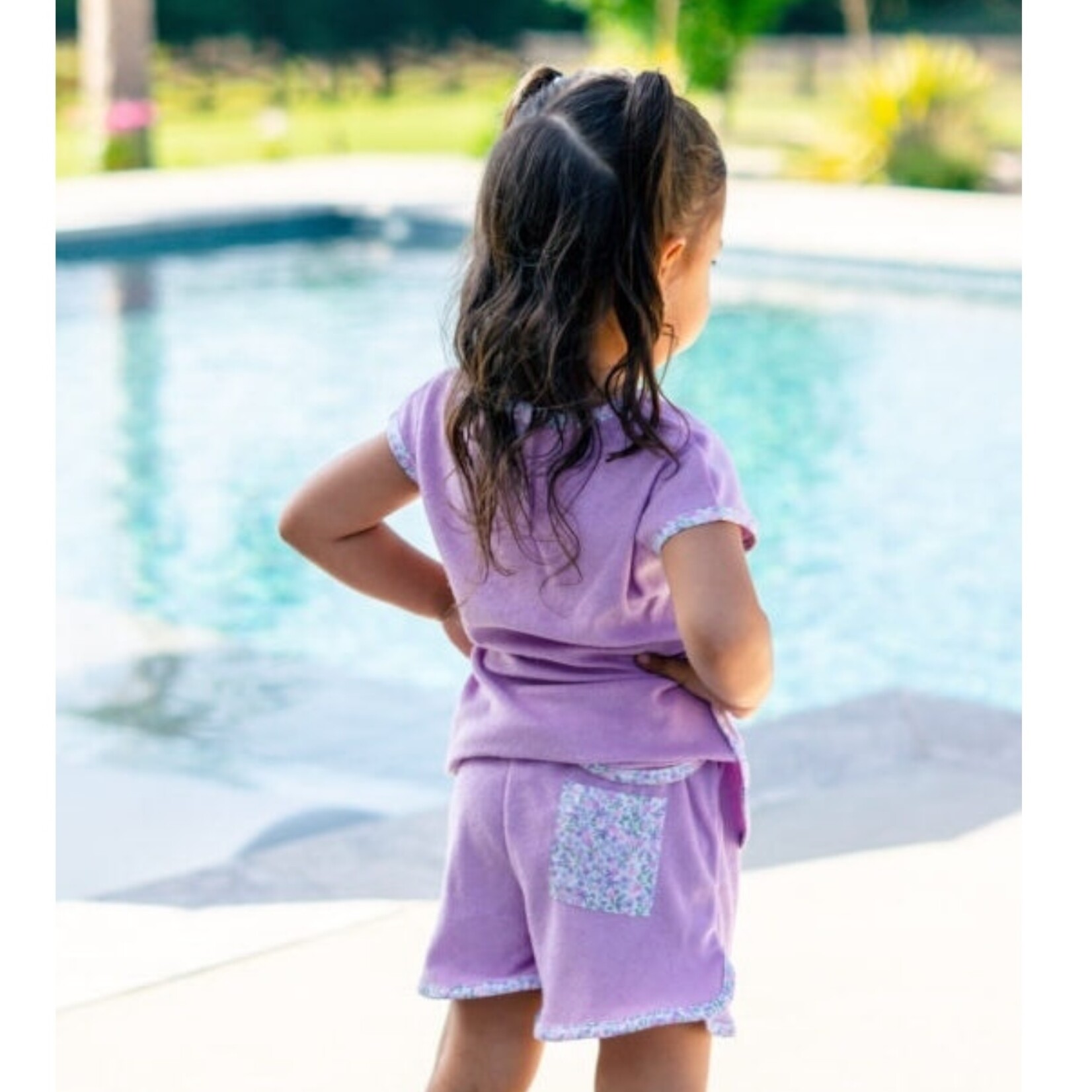 Banana Split Purple Terry Short Set
