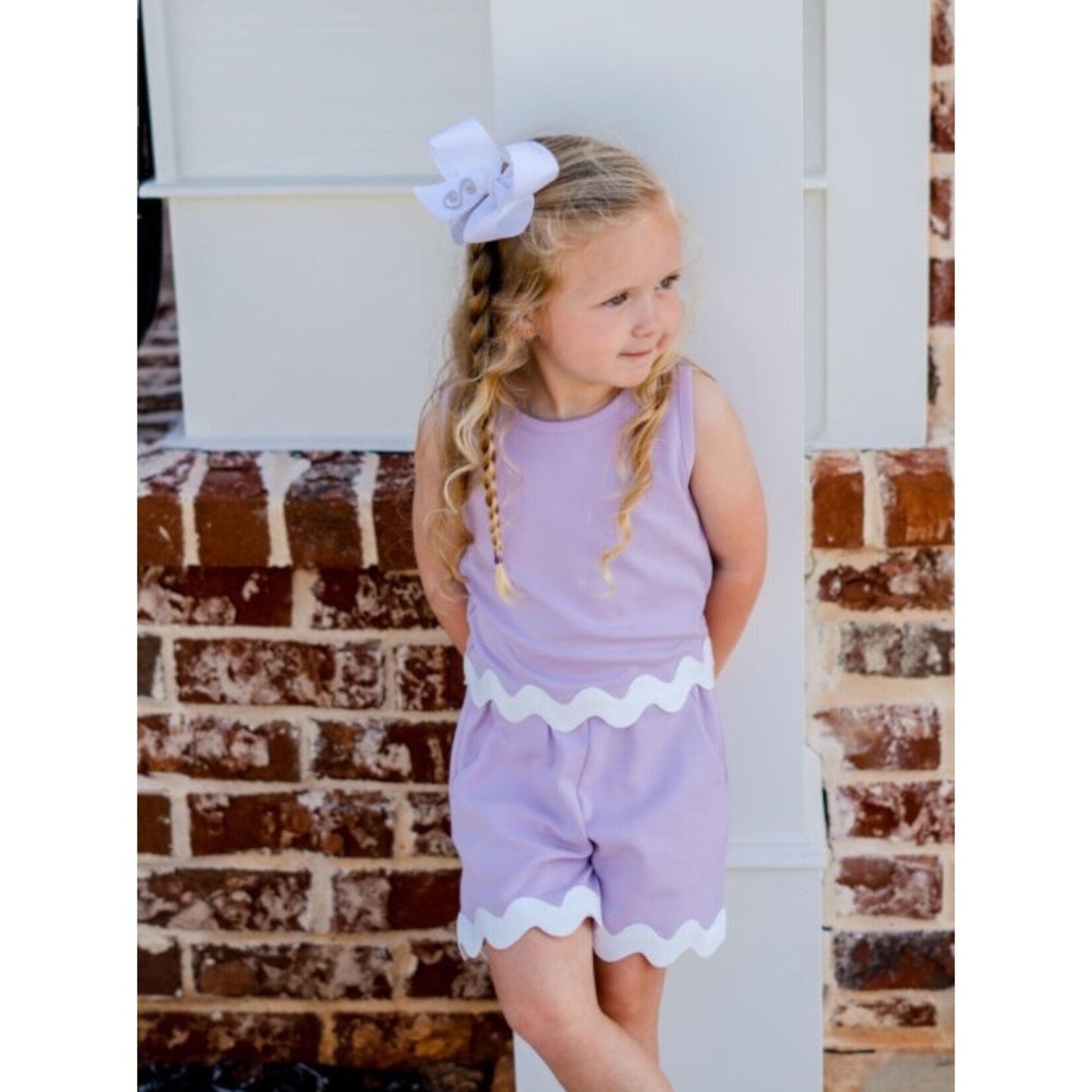 Banana Split Lavender Ric Rac Short Set