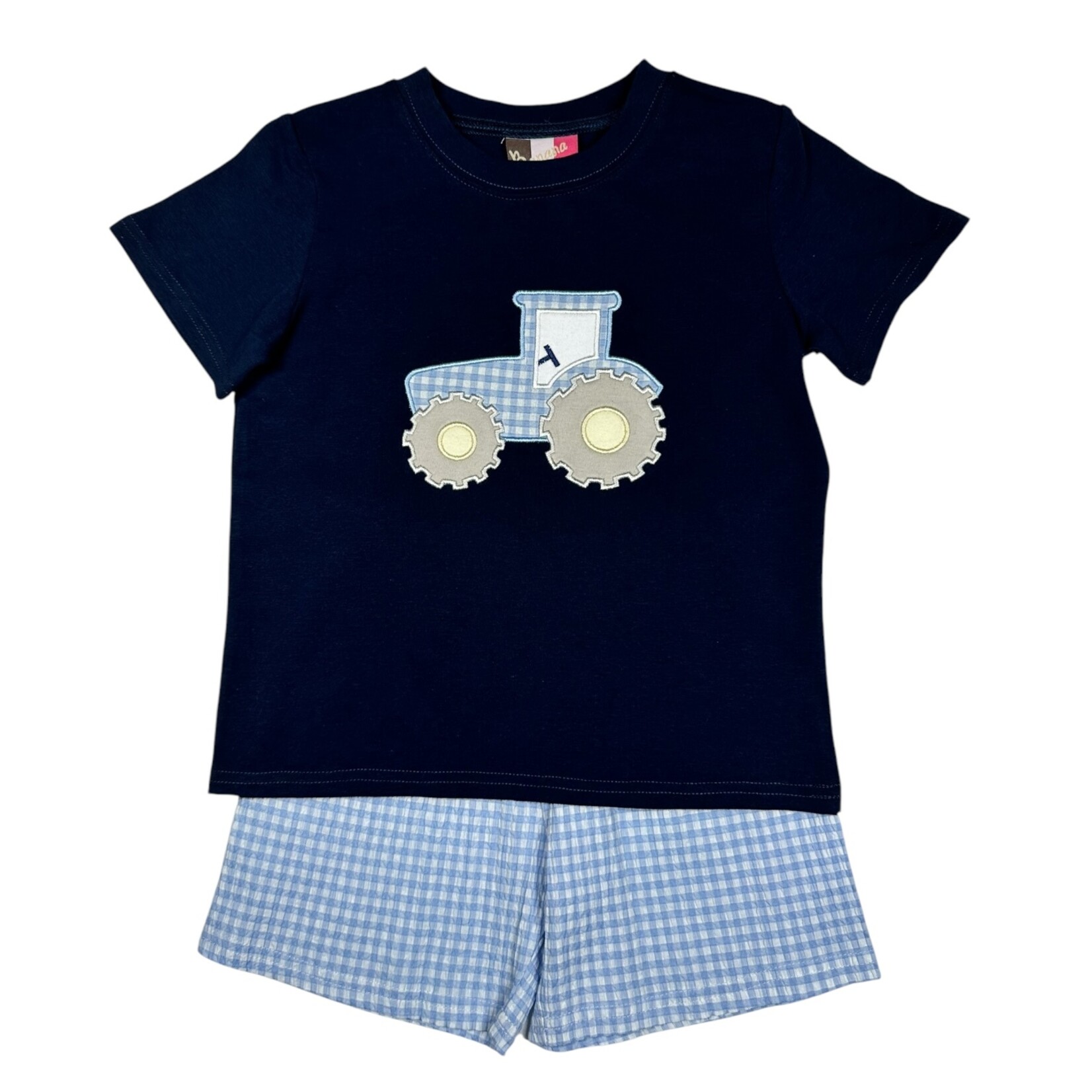 Banana Split Blue Tractor App Short Set