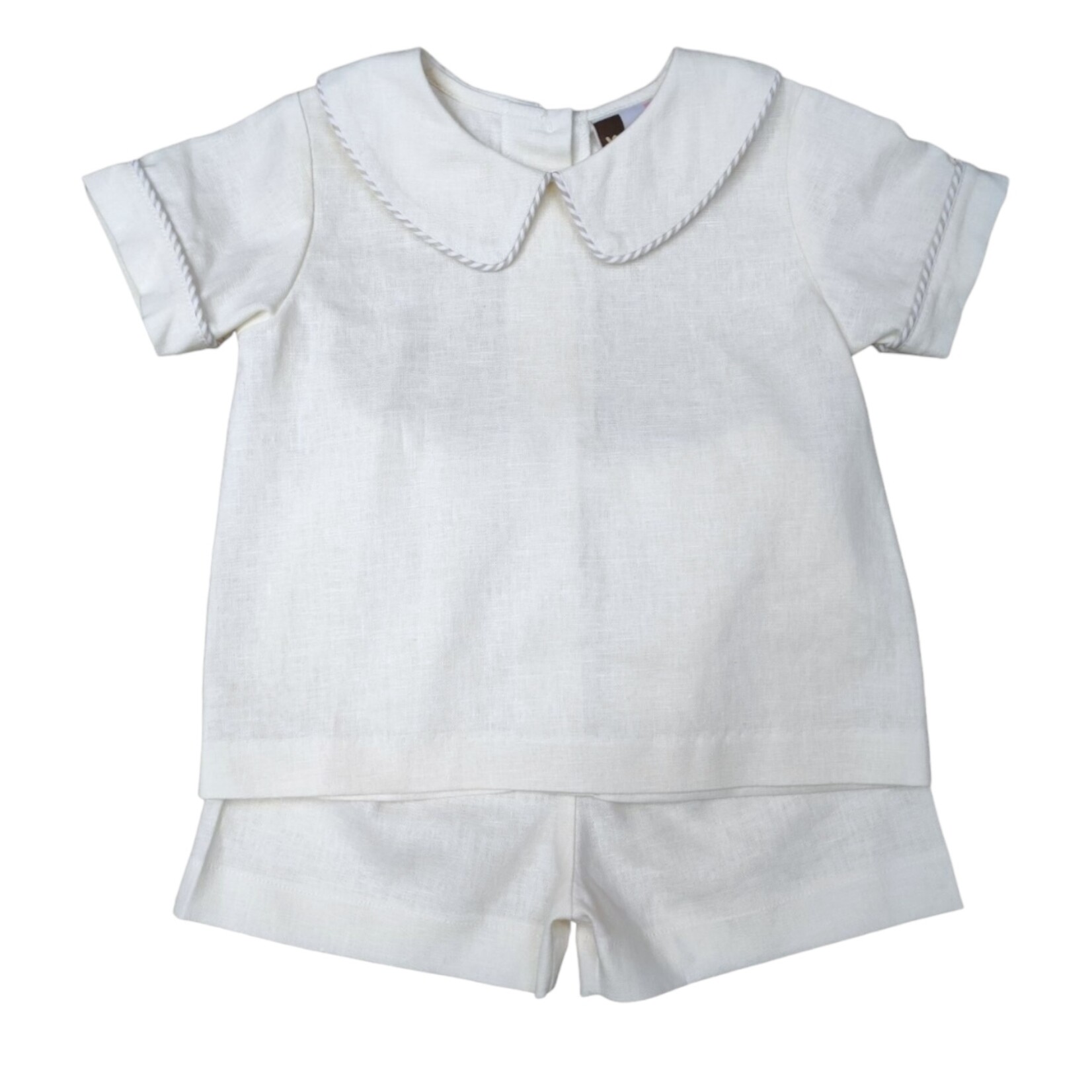 Banana Split White Linen Short Set