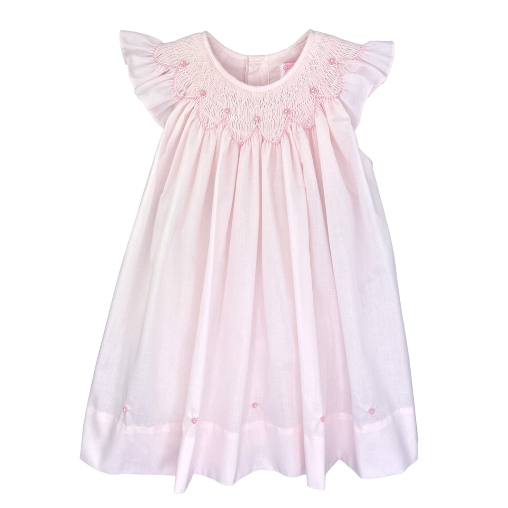 Petit Ami Pink Scallop Smocked Dress