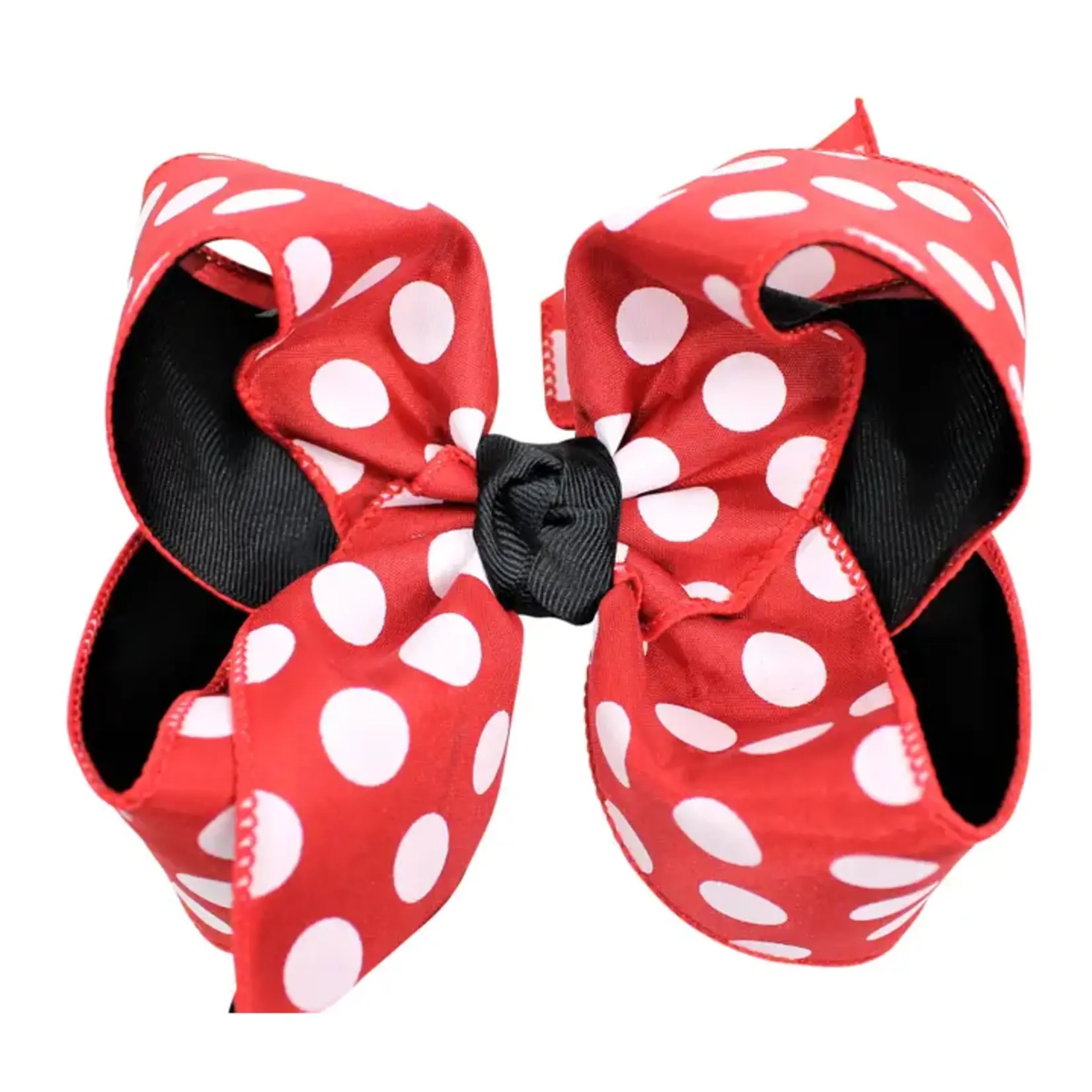 6.5" Red & White Mouse Dot Bow