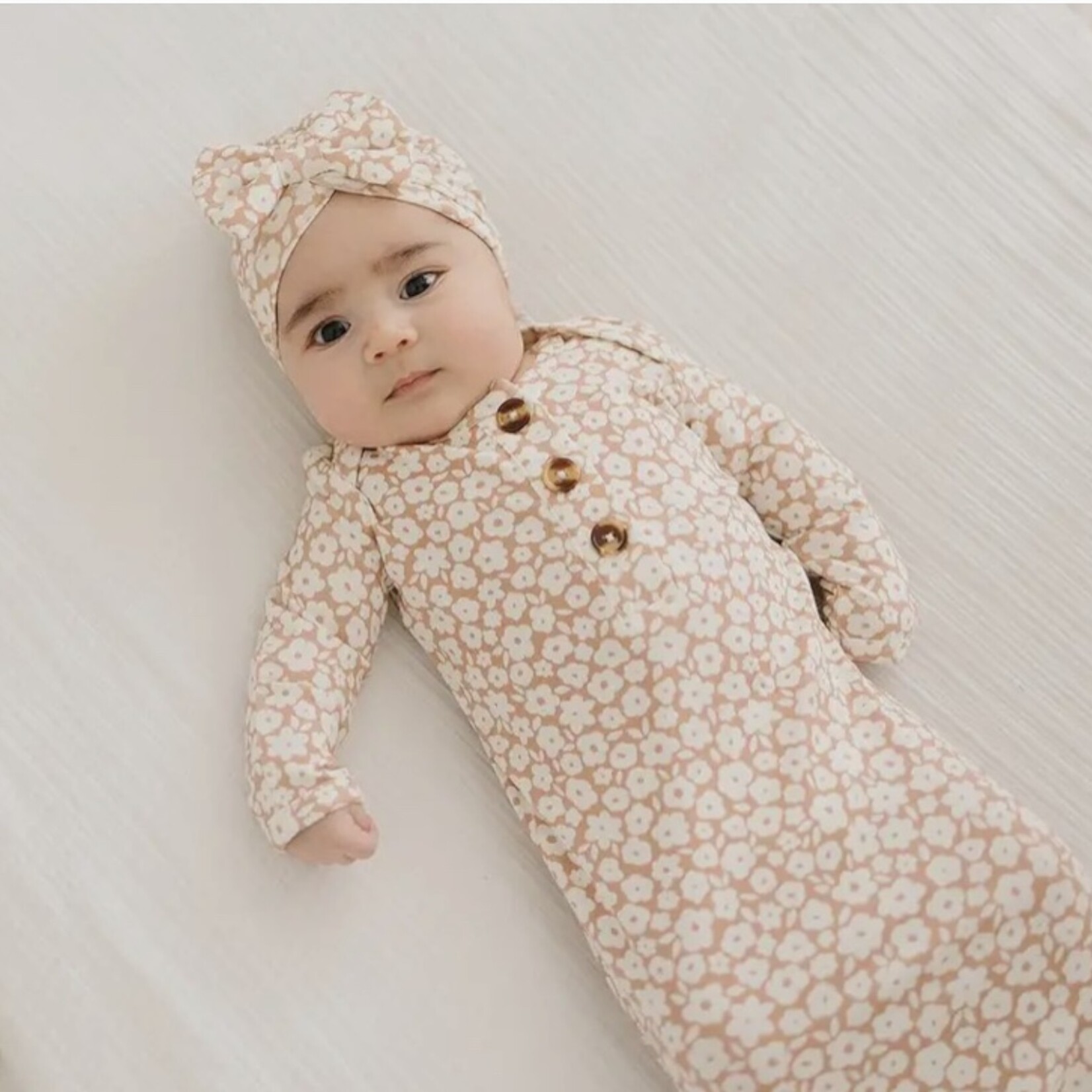 Harp Angel Mocha Ditsy Gown & Headband