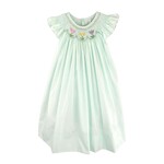 Petit Ami Mint Tulips Smocked Dress