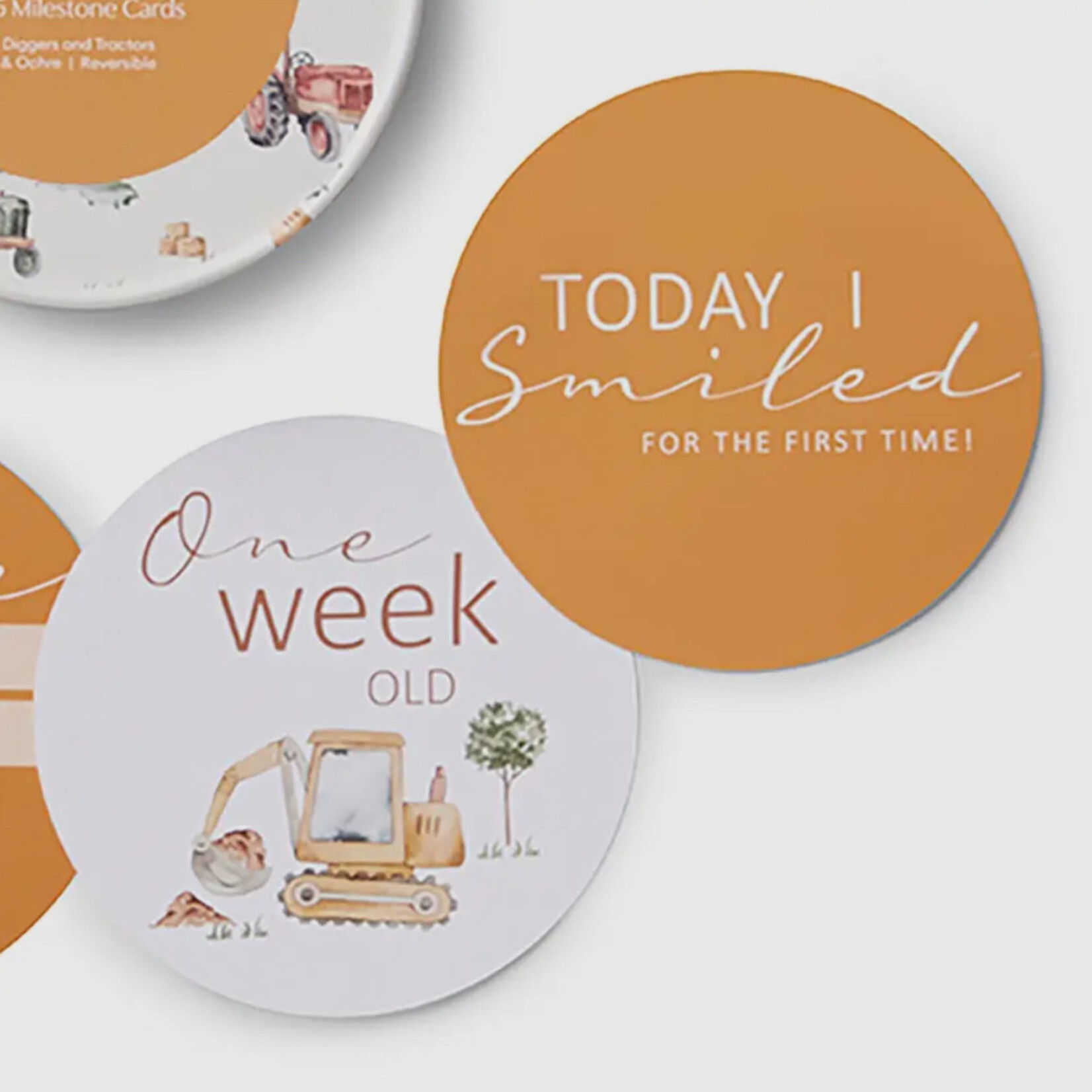 Snuggle Hunny Diggers & Tractors Milestone Cards