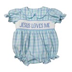 Three Sisters Jesus Loves Me Smocked Bubble