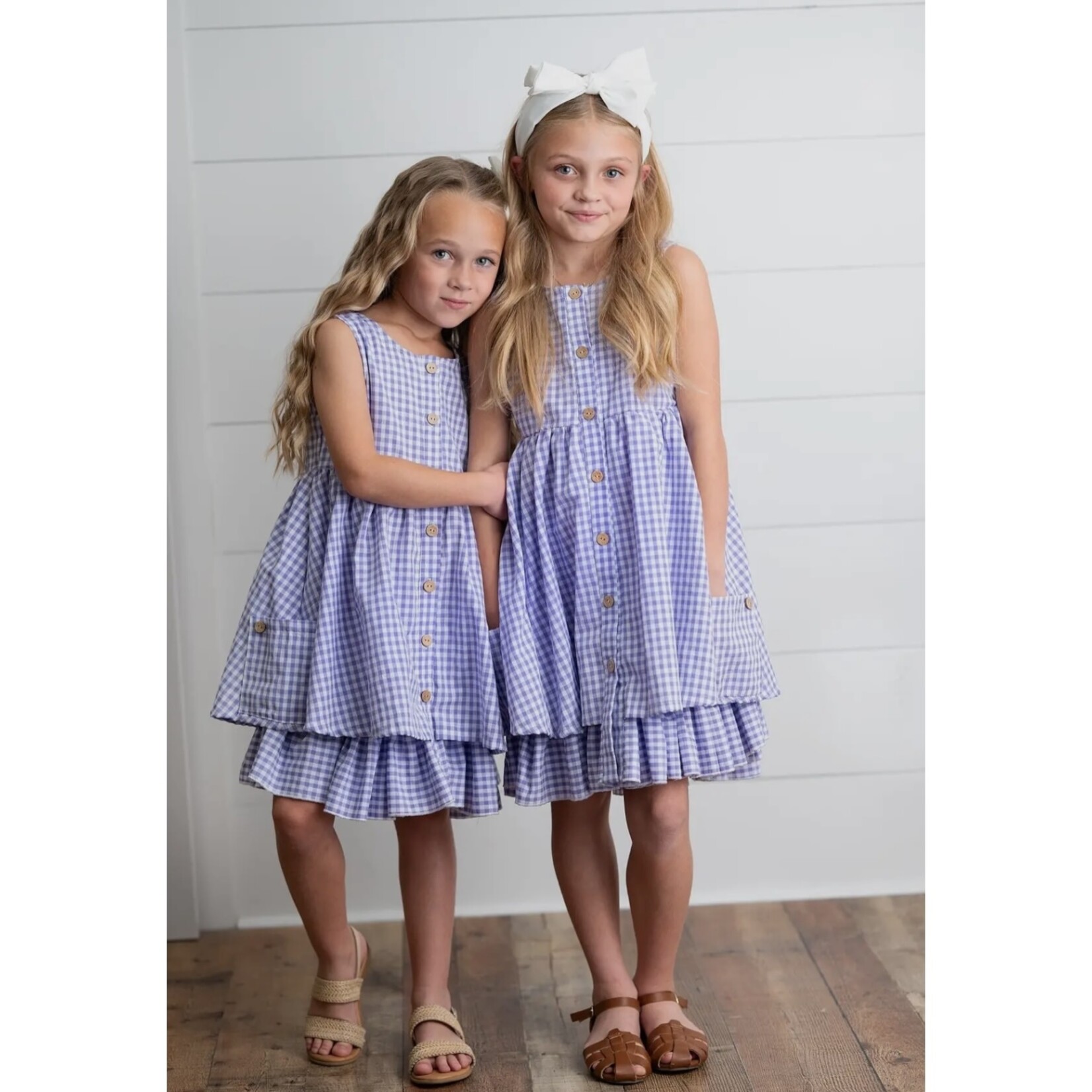 Lavender Gingham Pocket Dress